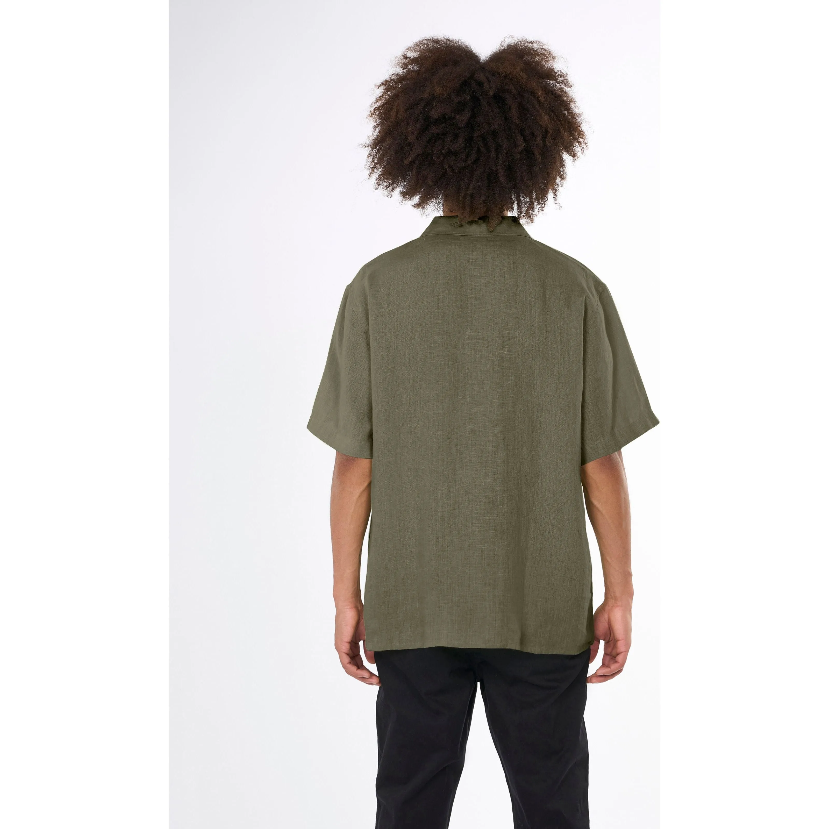 Box Fit Short Sleeved Organic Linen Shirt Made Of Organic Linen