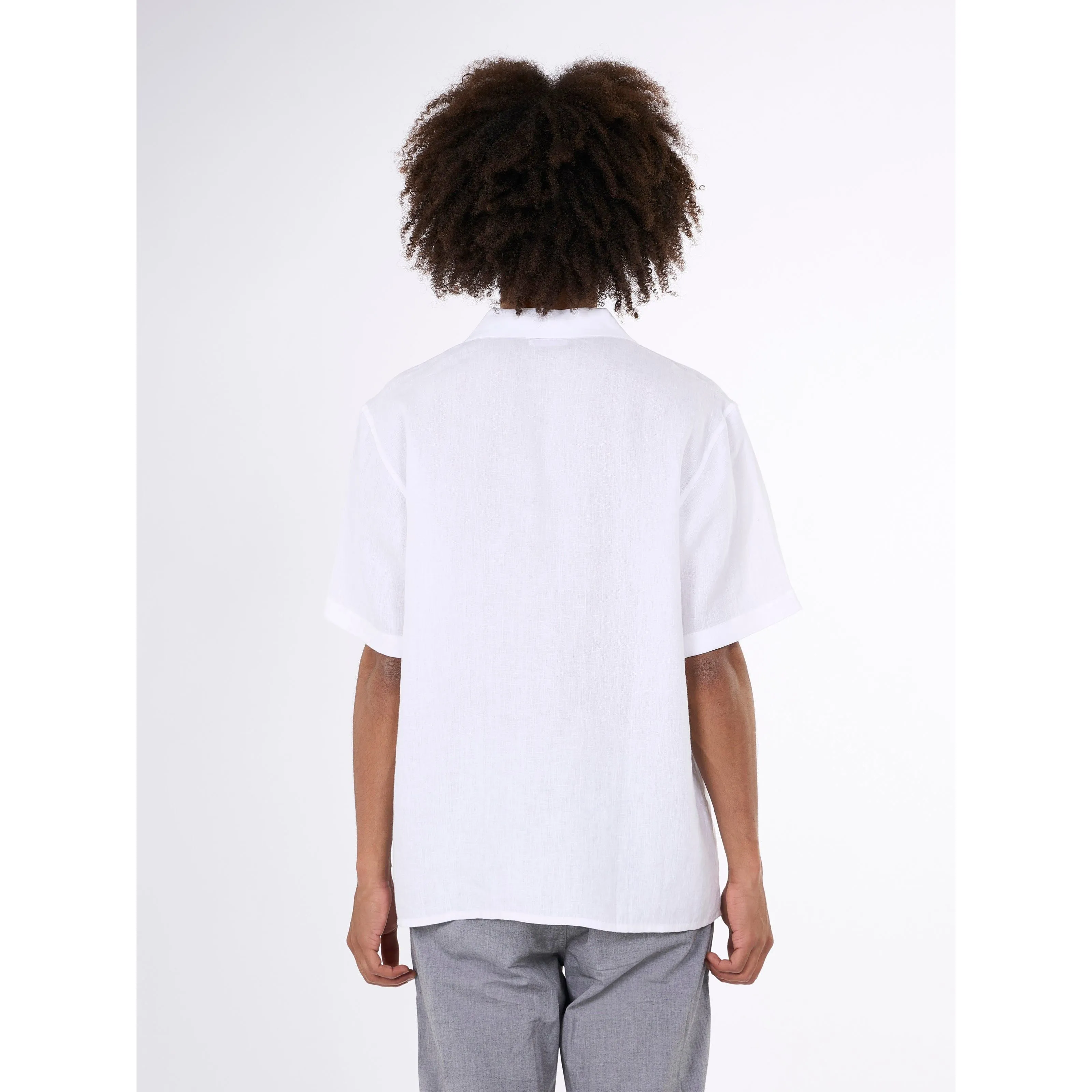 Box Fit Short Sleeved Organic Linen Shirt Made Of Organic Linen