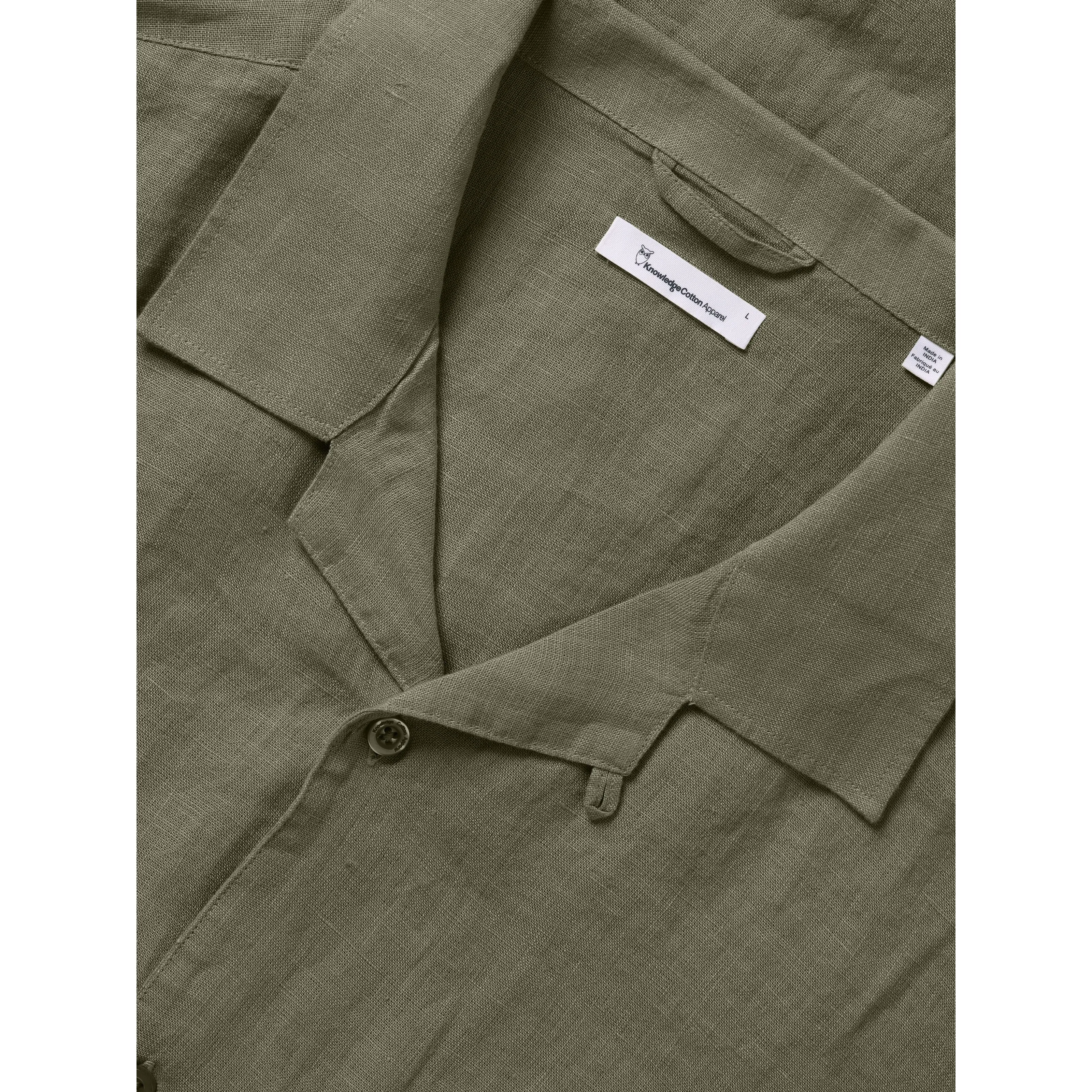 Box Fit Short Sleeved Organic Linen Shirt Made Of Organic Linen