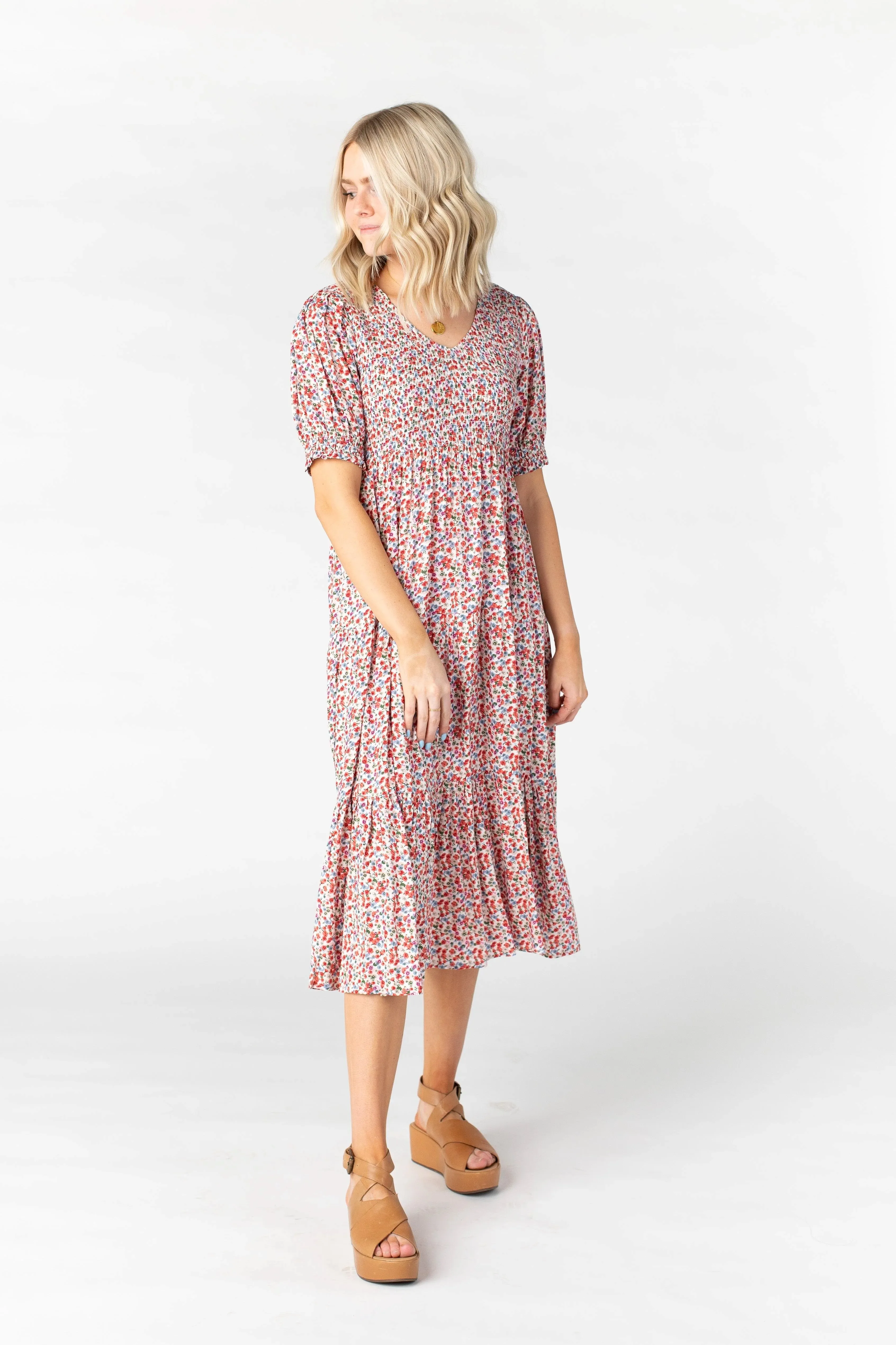 Brass & Roe Alison Smocked Dress