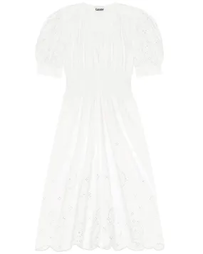 Bright White Broderie Anglaise Maxi Dress
