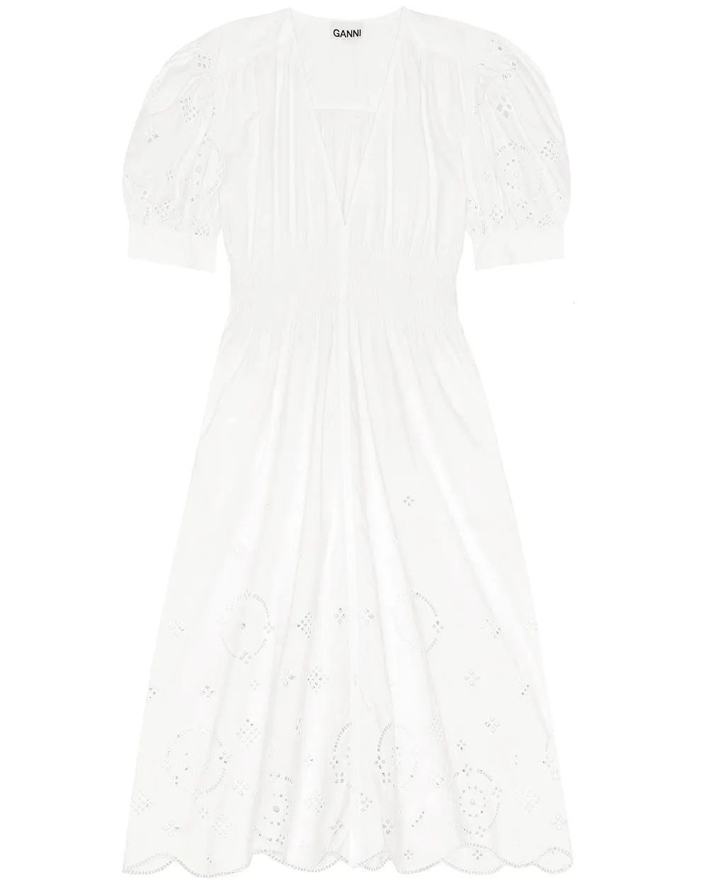Bright White Broderie Anglaise Maxi Dress