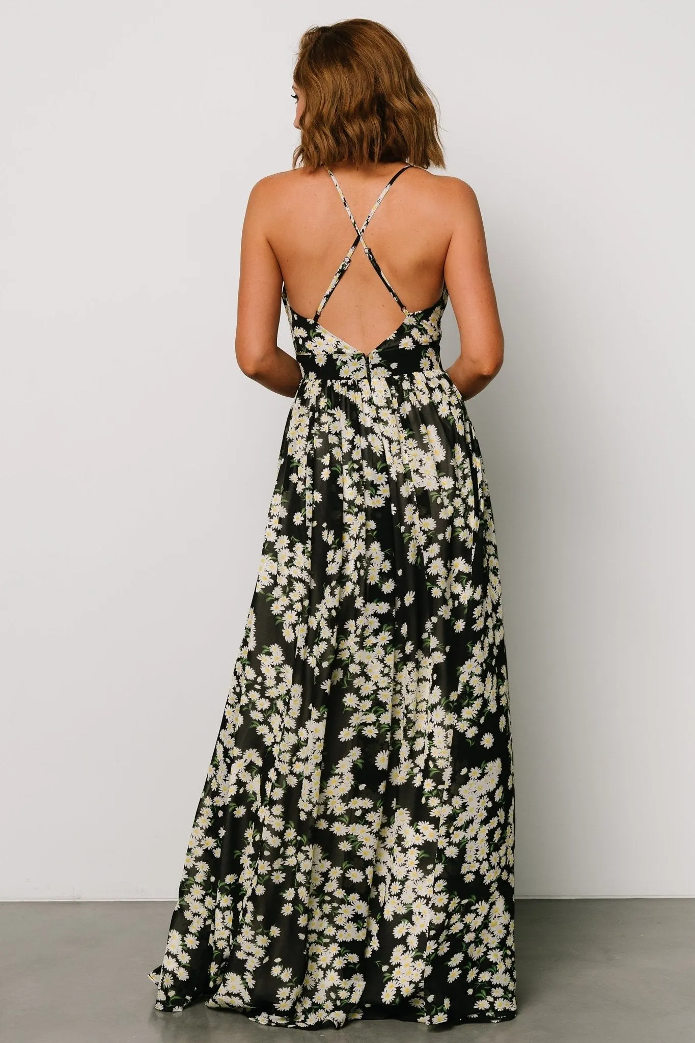 Brylee Maxi Dress | Black Flower Print