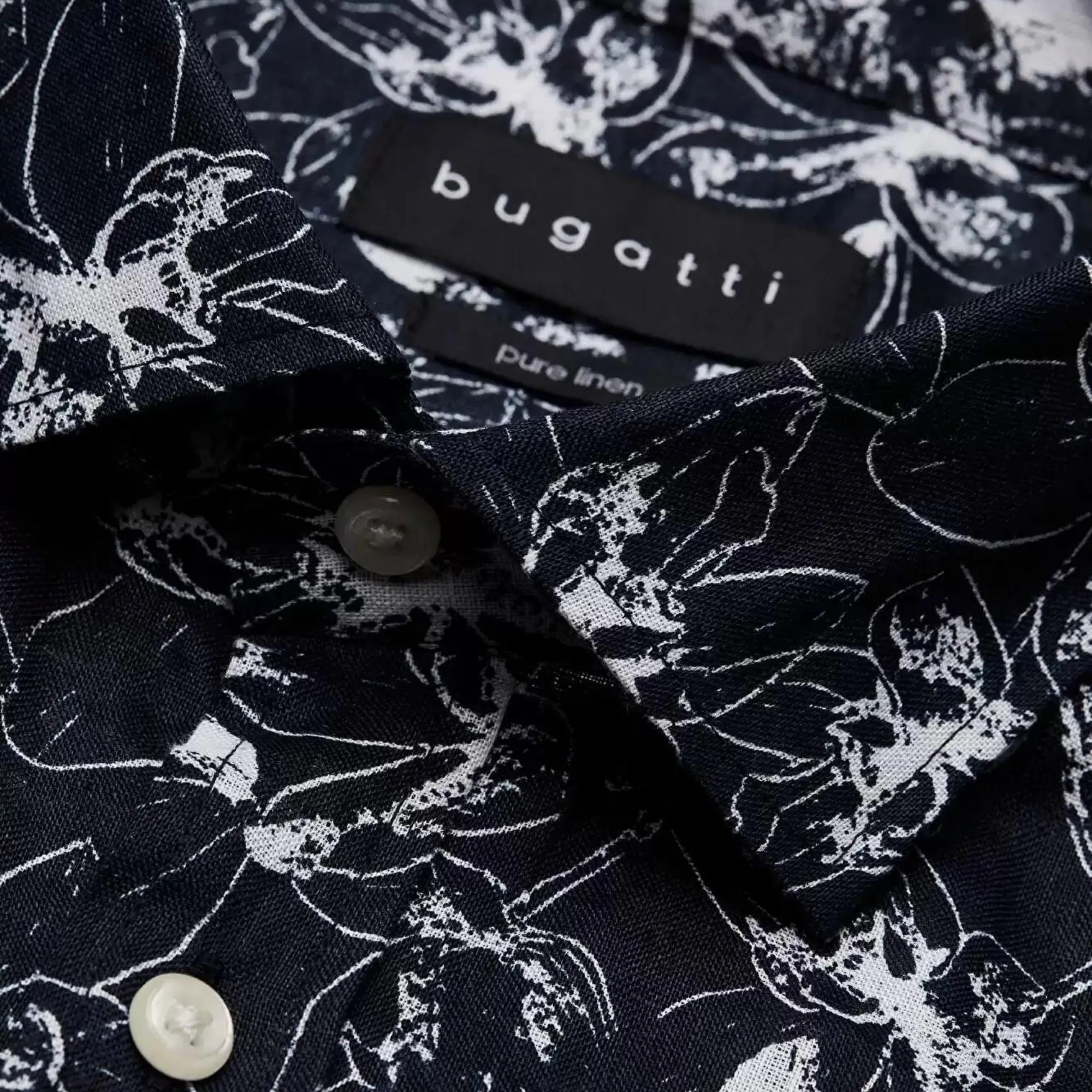 BUGATTI Printed Long Sleeve Shirt BLACK MULTI
