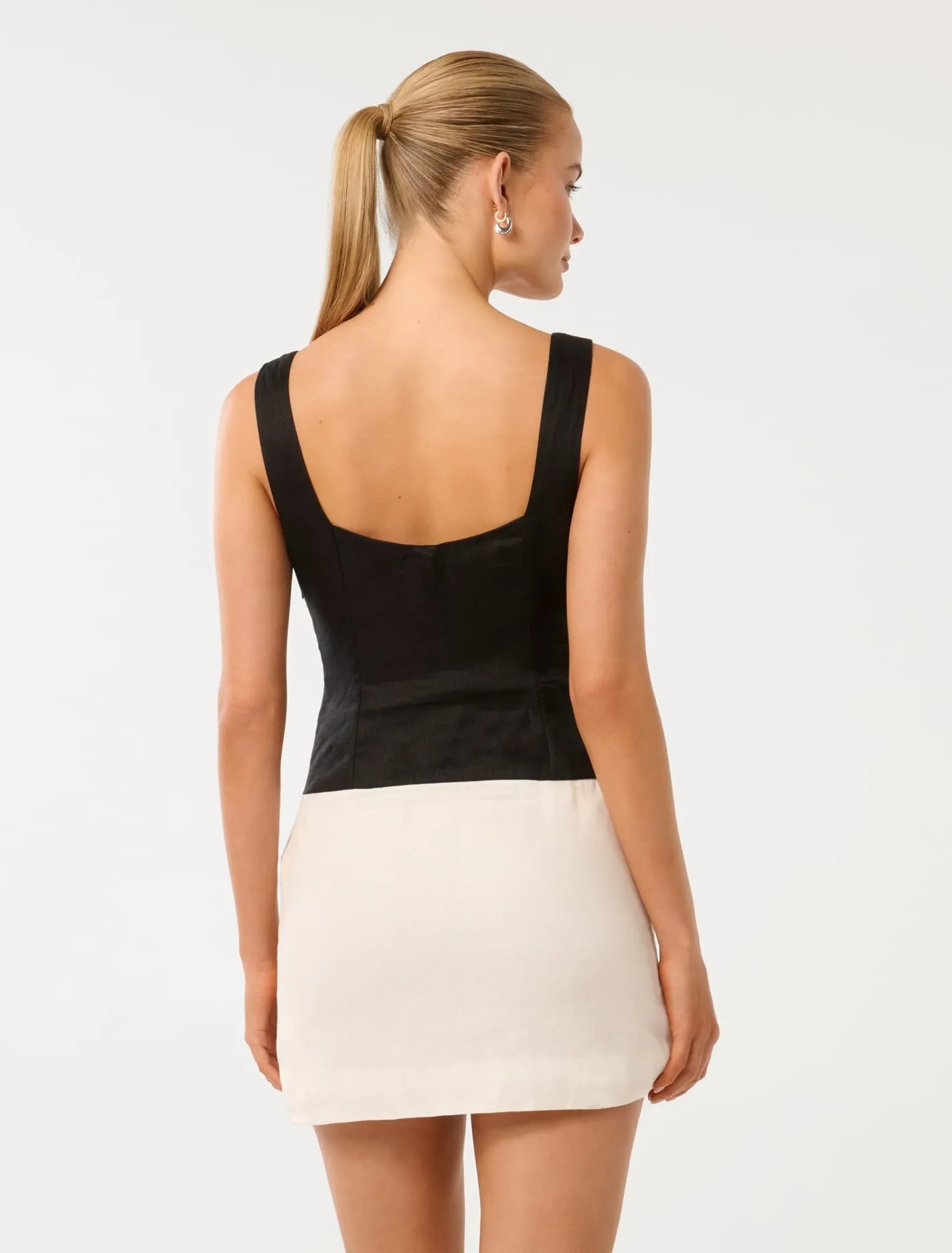 Cassie Contrast Linen Mini Dress