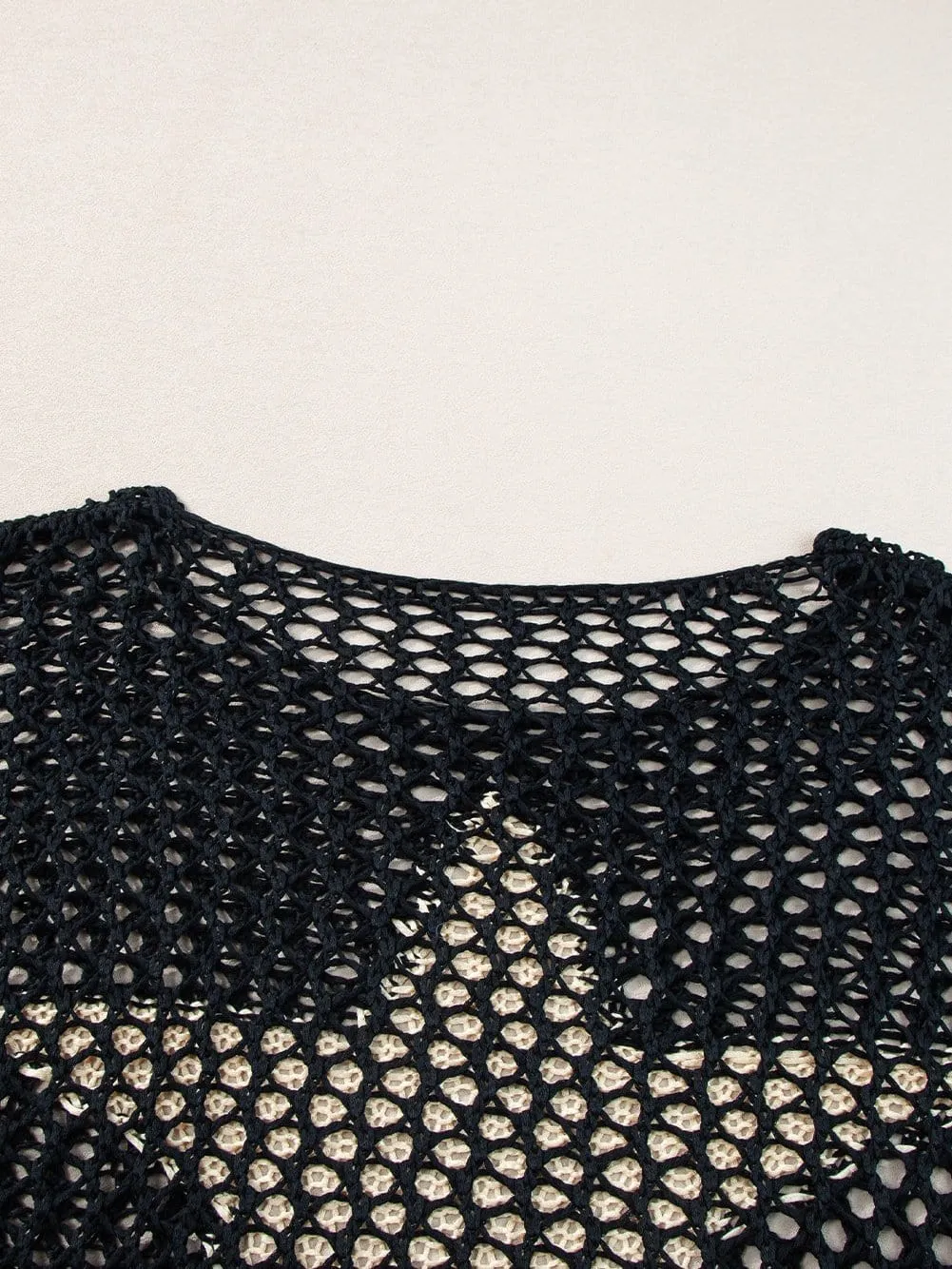 Casual Crochet Knit Top with Star Motif