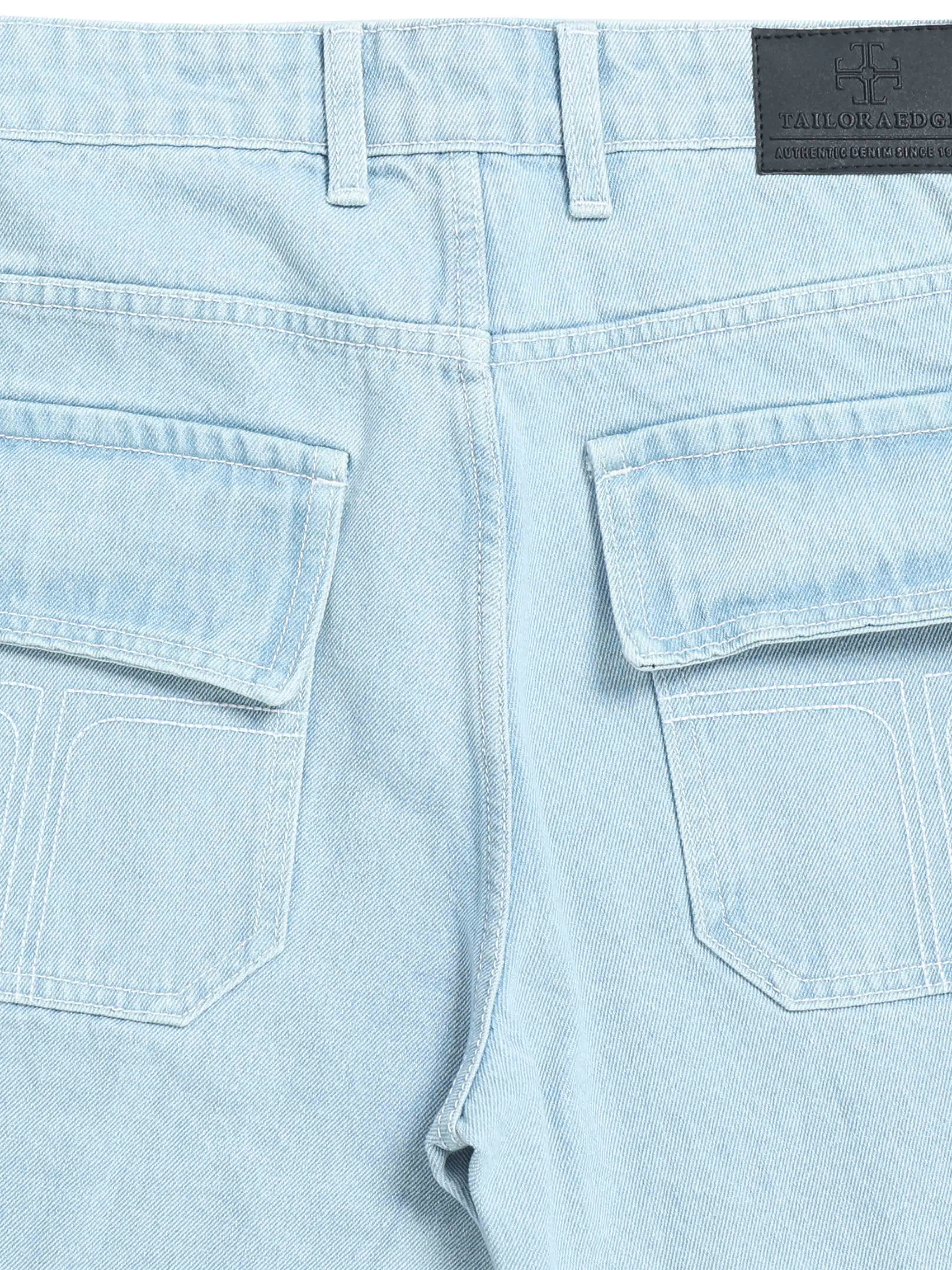 Contrast Relaxed Light Blue Denim