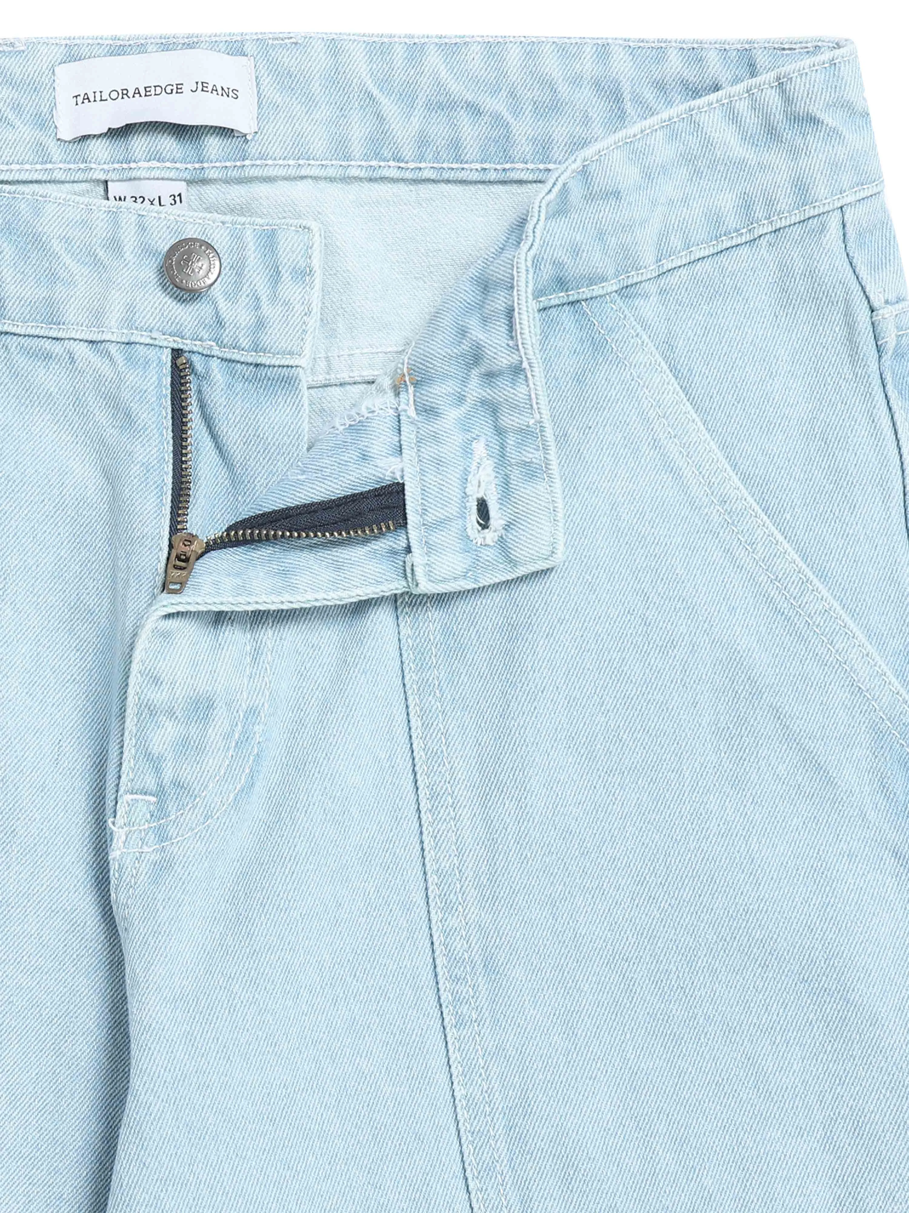 Contrast Relaxed Light Blue Denim