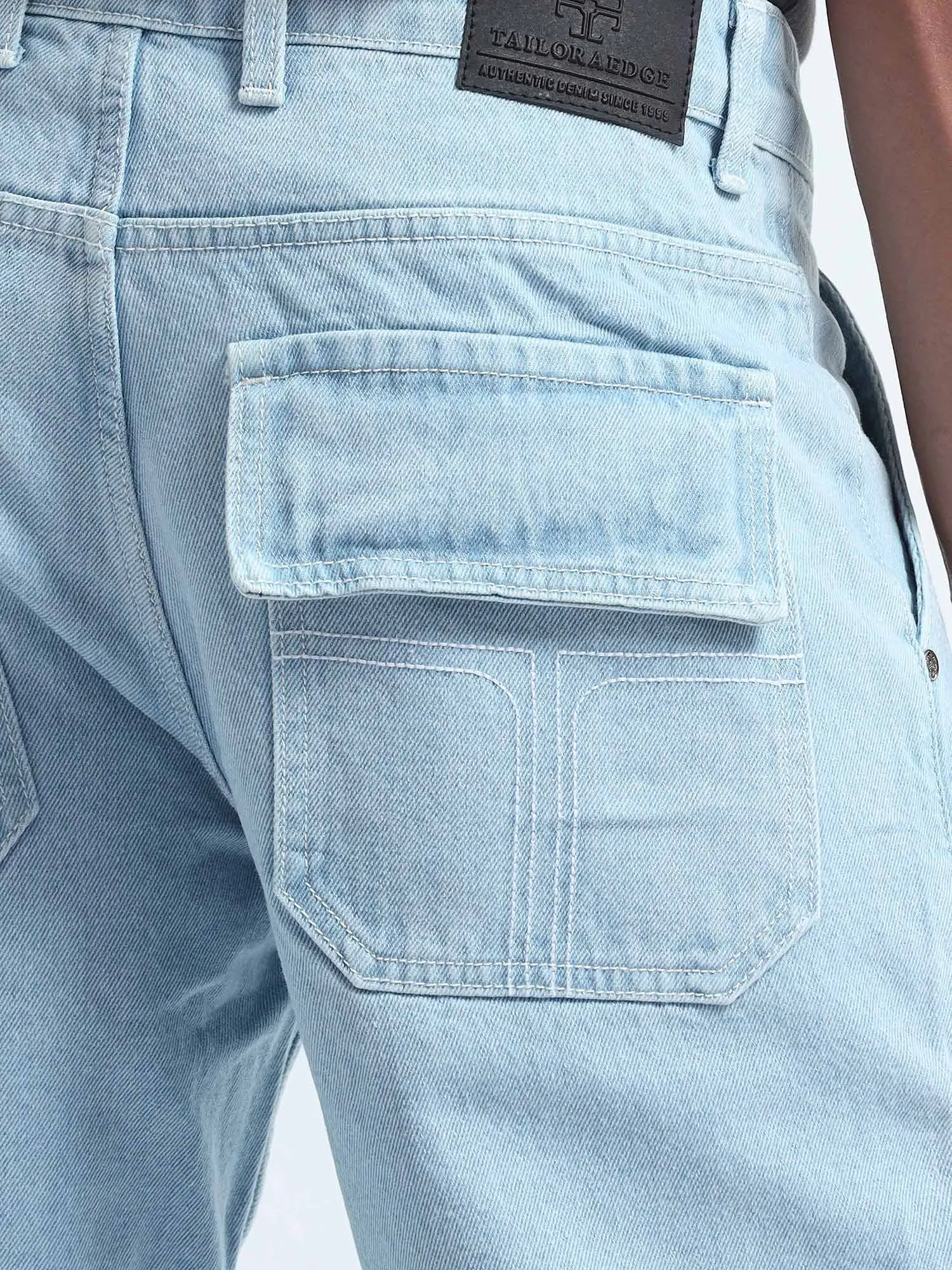 Contrast Relaxed Light Blue Denim