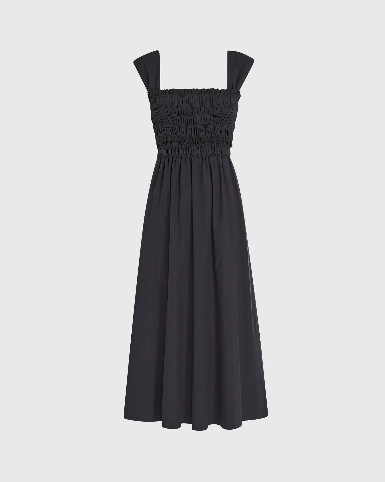 Cotton Smocked Bodice Maxi Dress