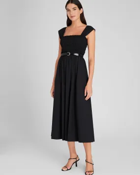Cotton Smocked Bodice Maxi Dress