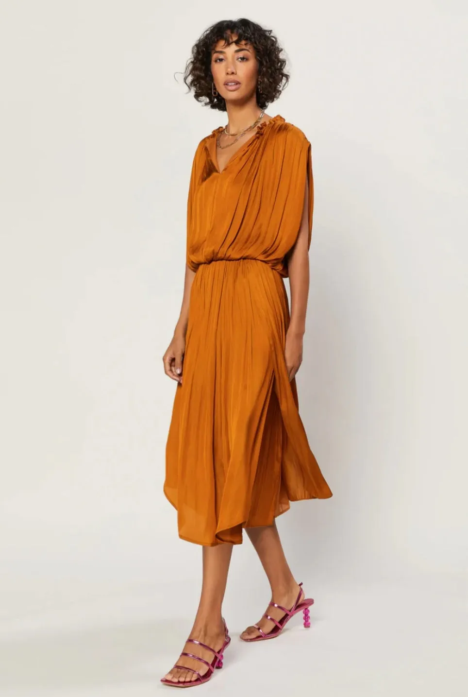 Current Air Goldenrod Midi Dress
