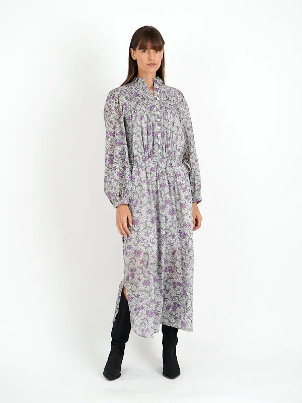Dalida Dress in Ecru/Lilac