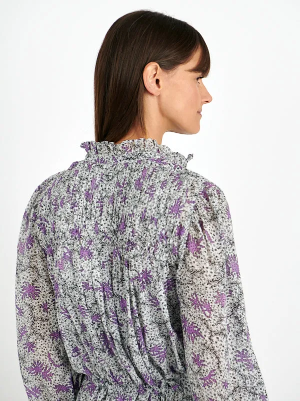 Dalida Dress in Ecru/Lilac
