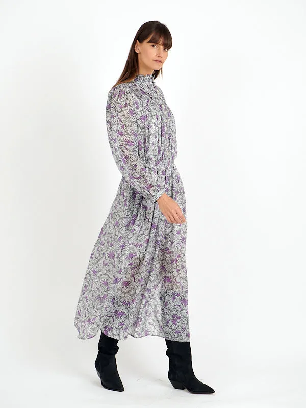 Dalida Dress in Ecru/Lilac