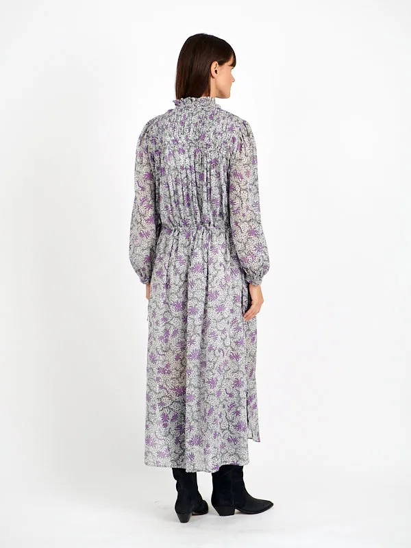 Dalida Dress in Ecru/Lilac