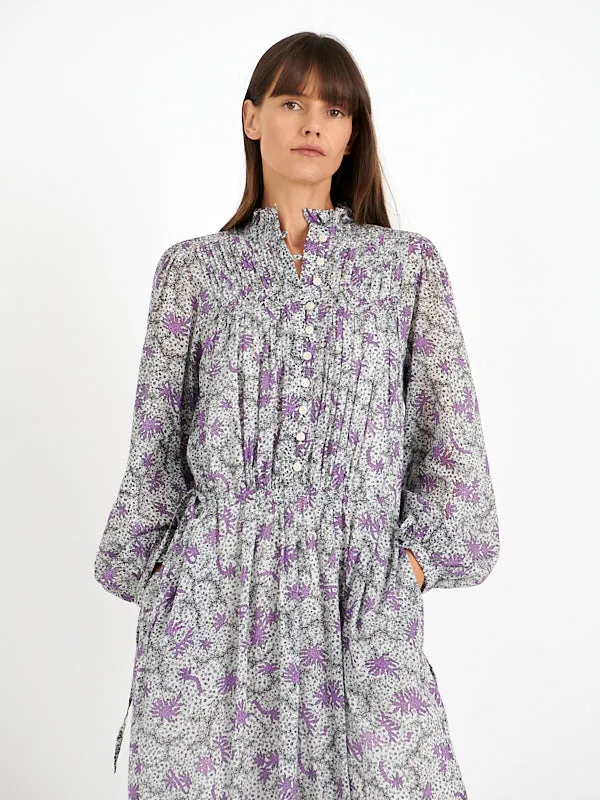 Dalida Dress in Ecru/Lilac