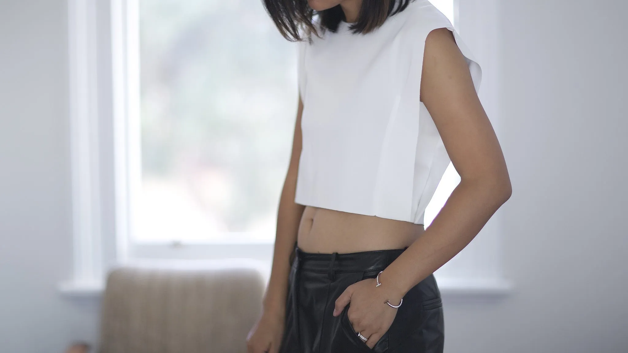 Denise Cropped Raw Edge Top