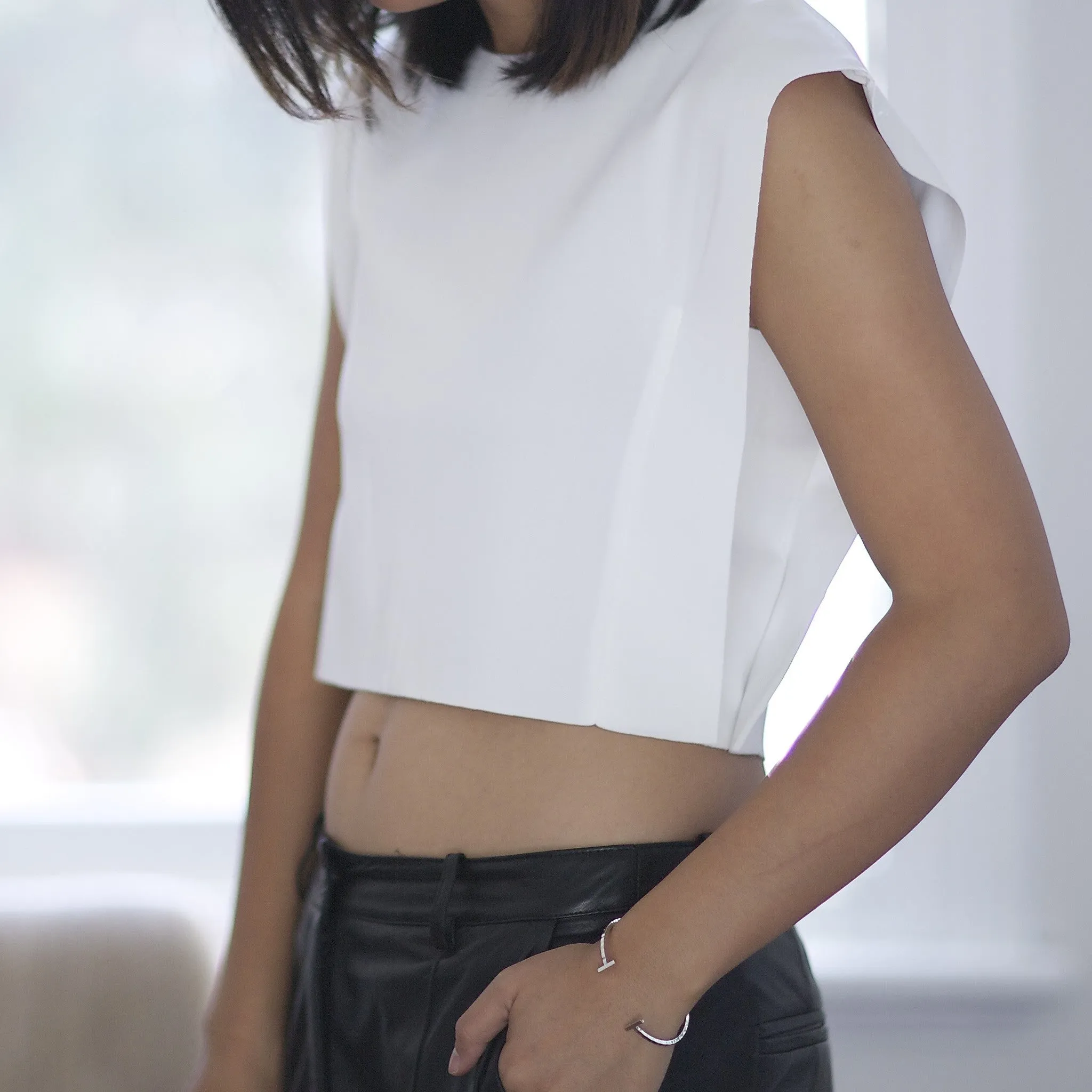 Denise Cropped Raw Edge Top