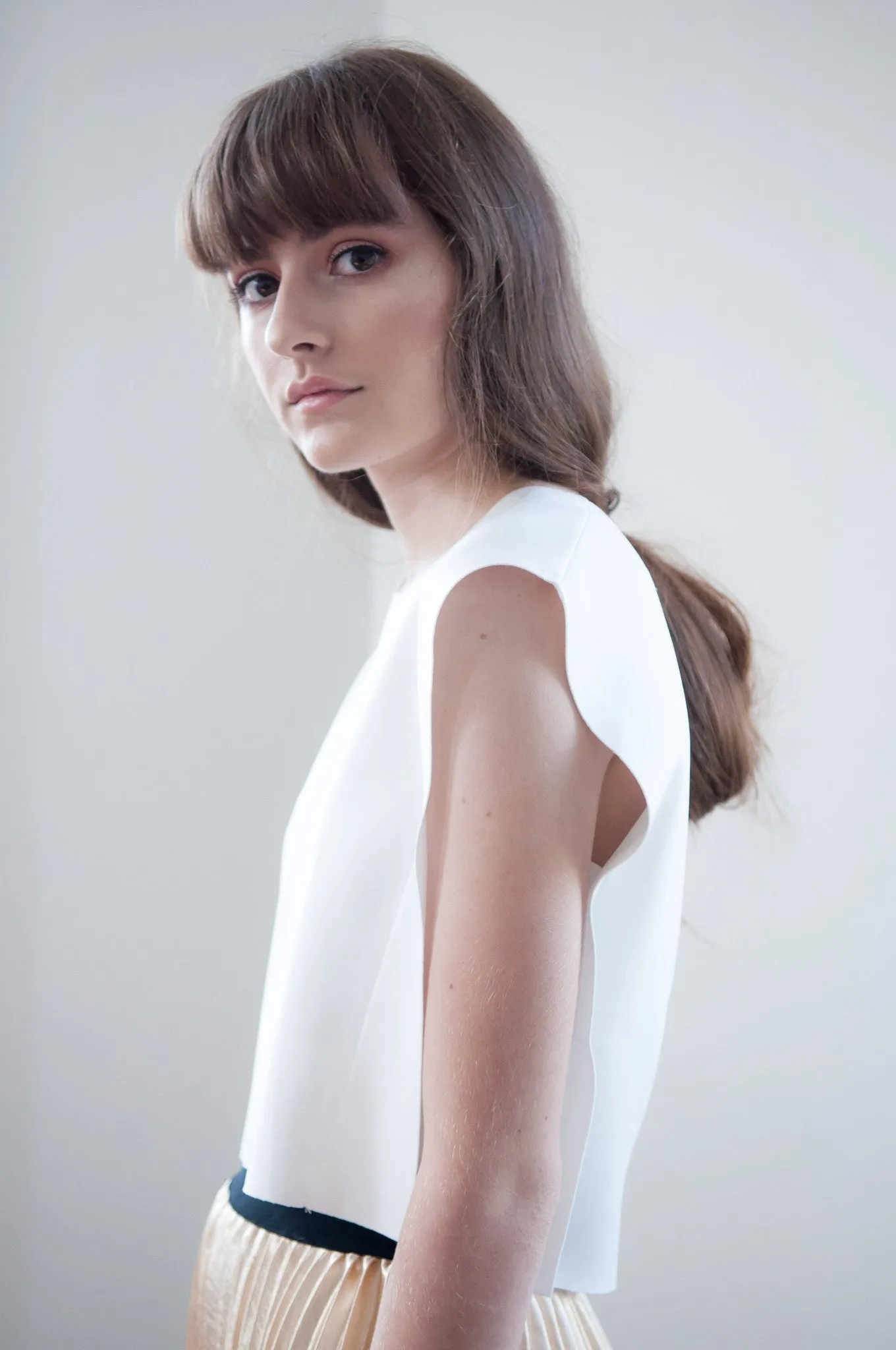 Denise Cropped Raw Edge Top