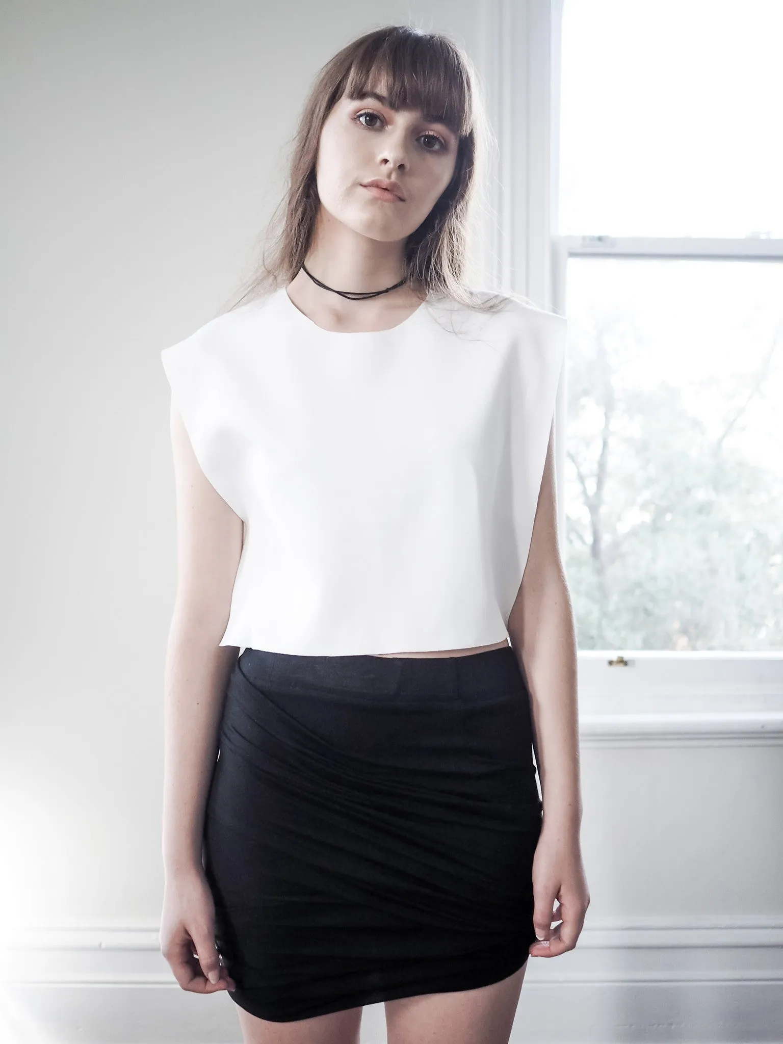 Denise Cropped Raw Edge Top
