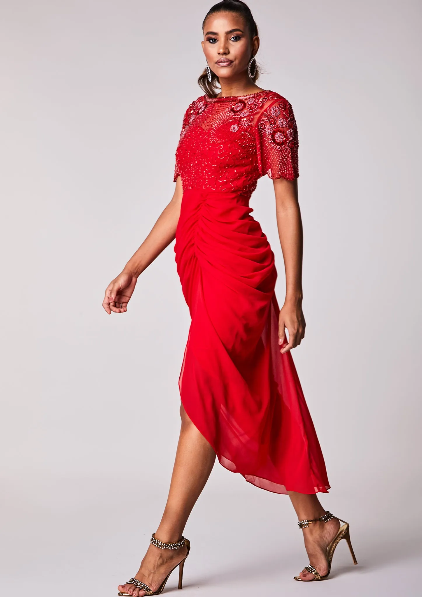 Denise Dress Red Sheer