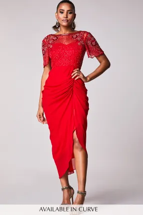 Denise Dress Red Sheer