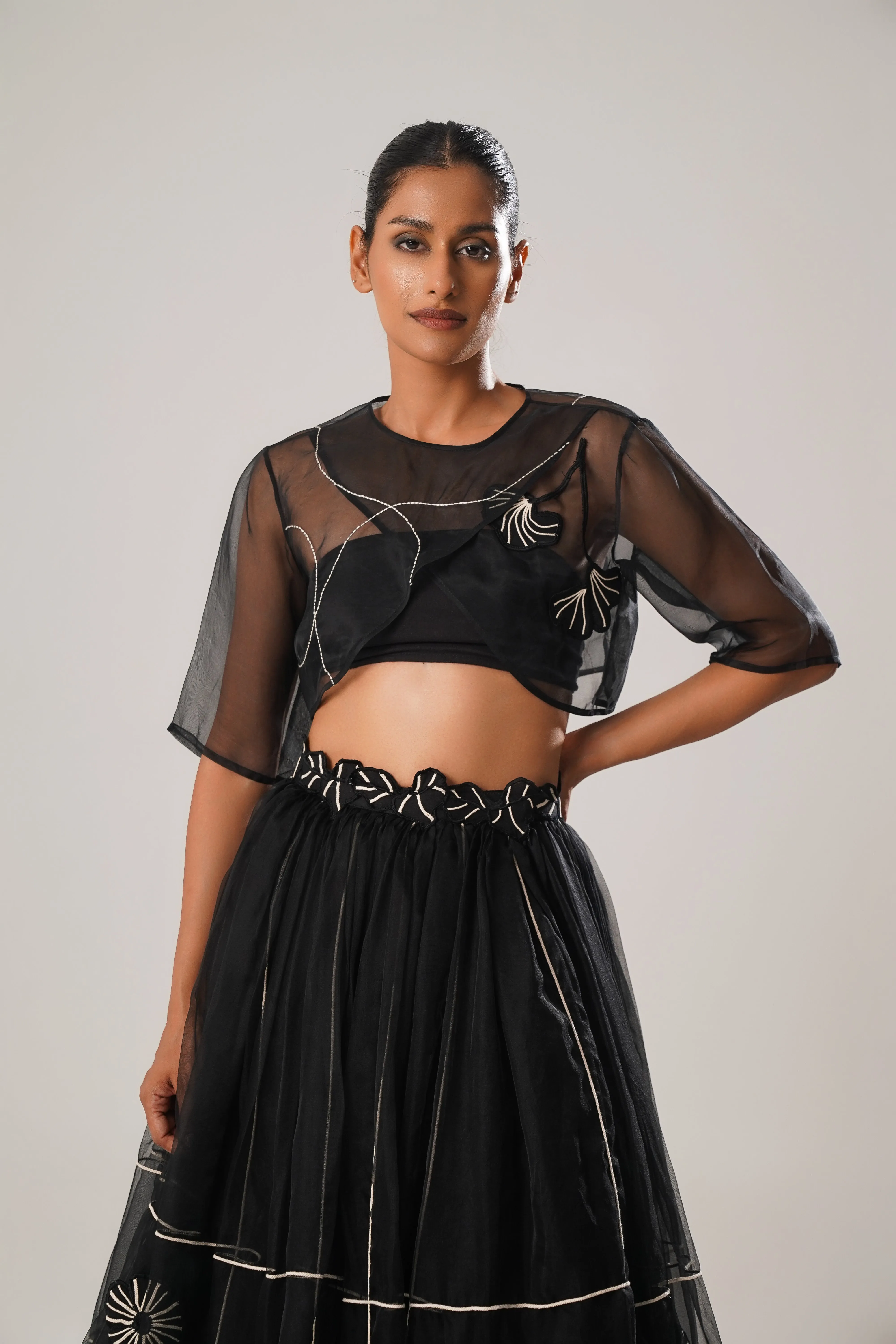 Double-Layered Silk Organza Skirt