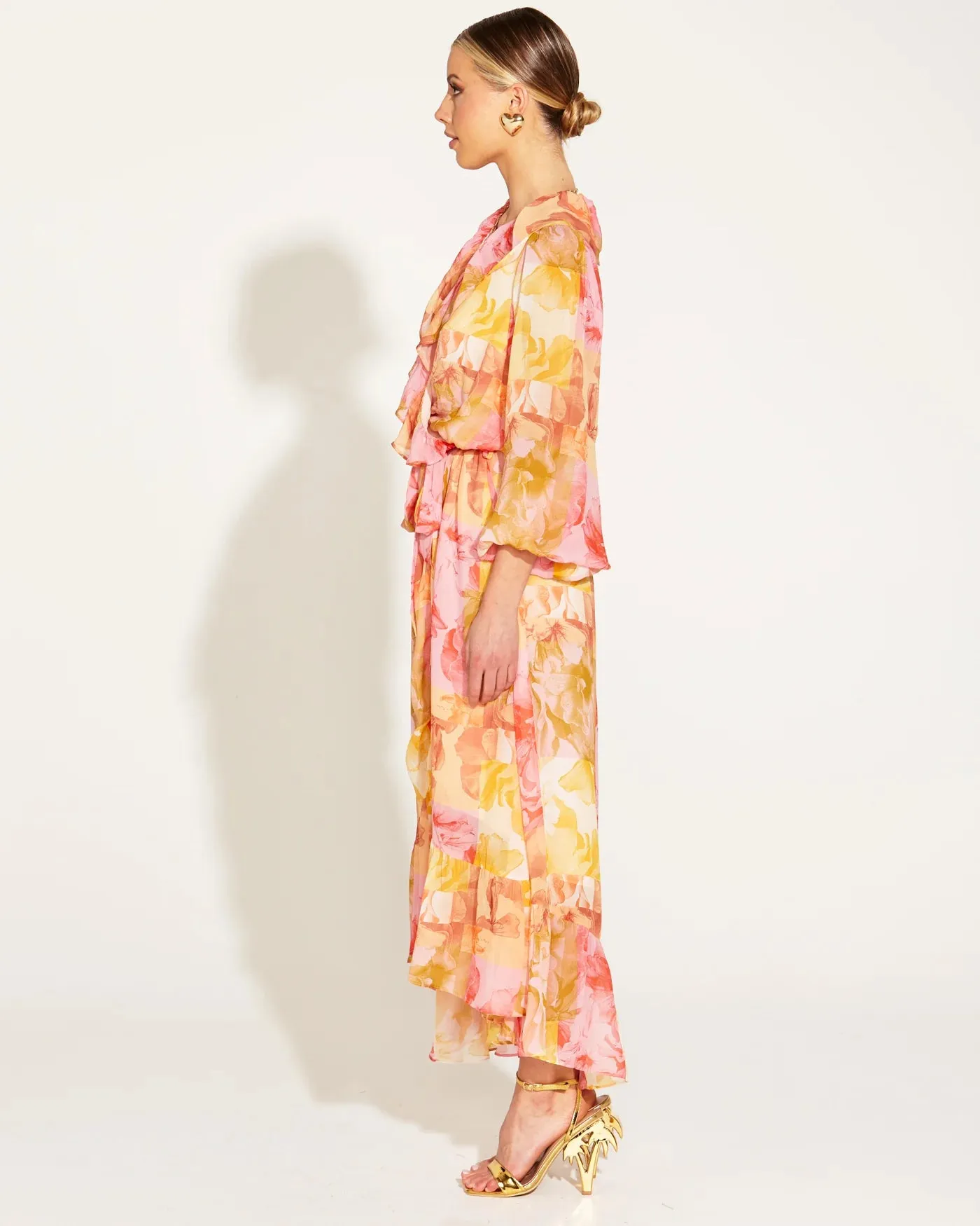 Earthy Paradise Wrap Midi Dress