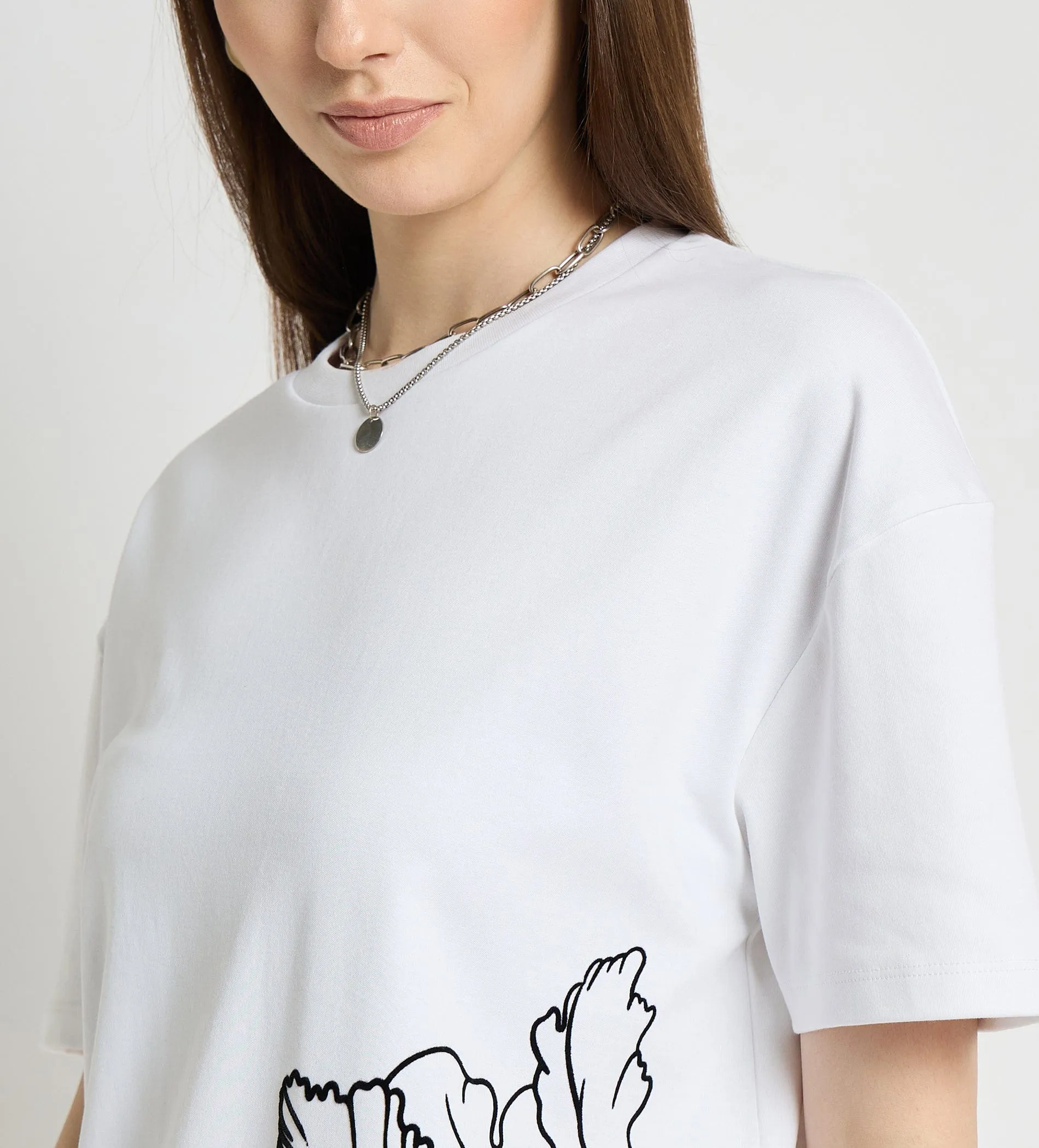 Easy Going Flock Print Tshirt Dress