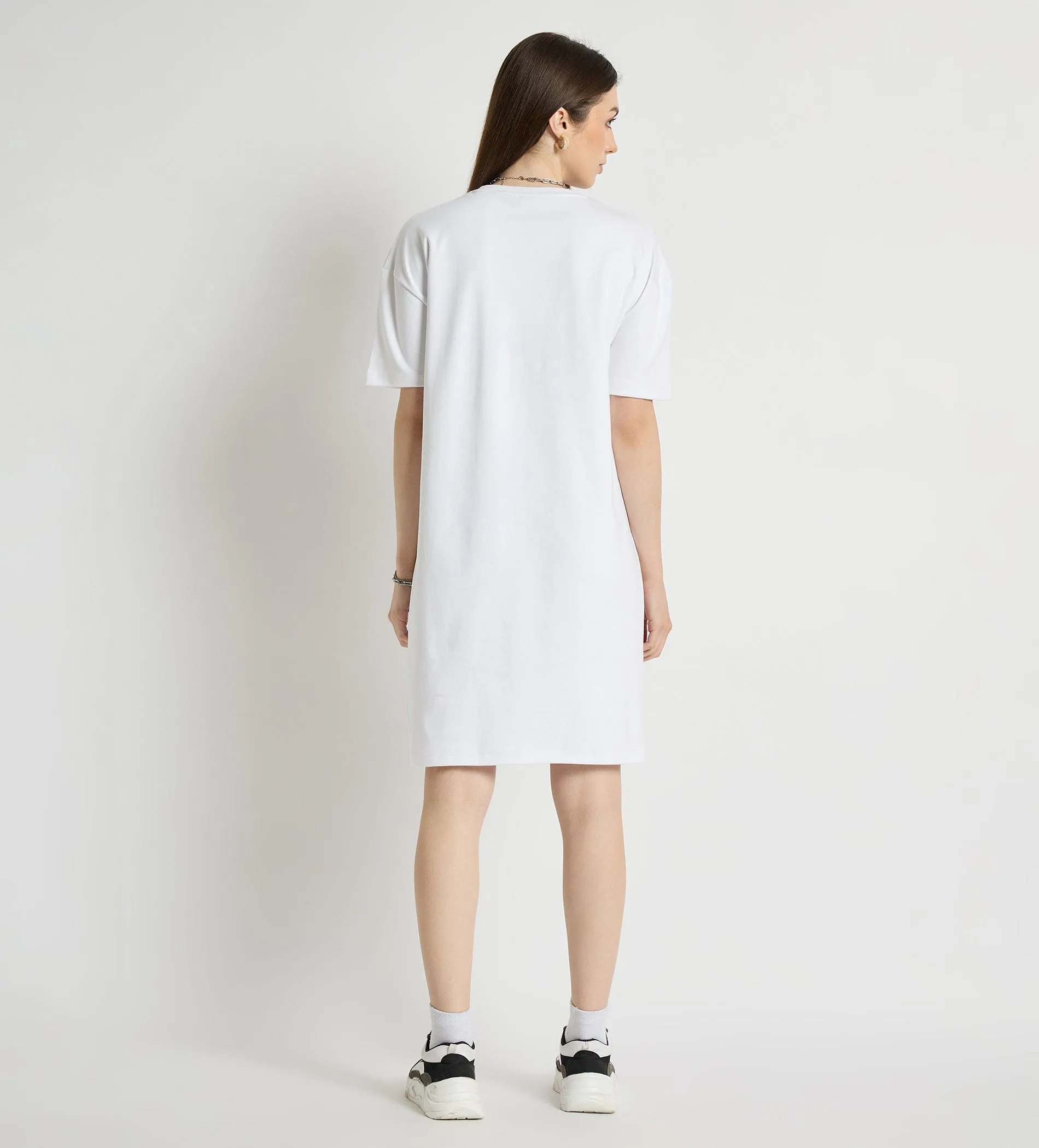 Easy Going Flock Print Tshirt Dress