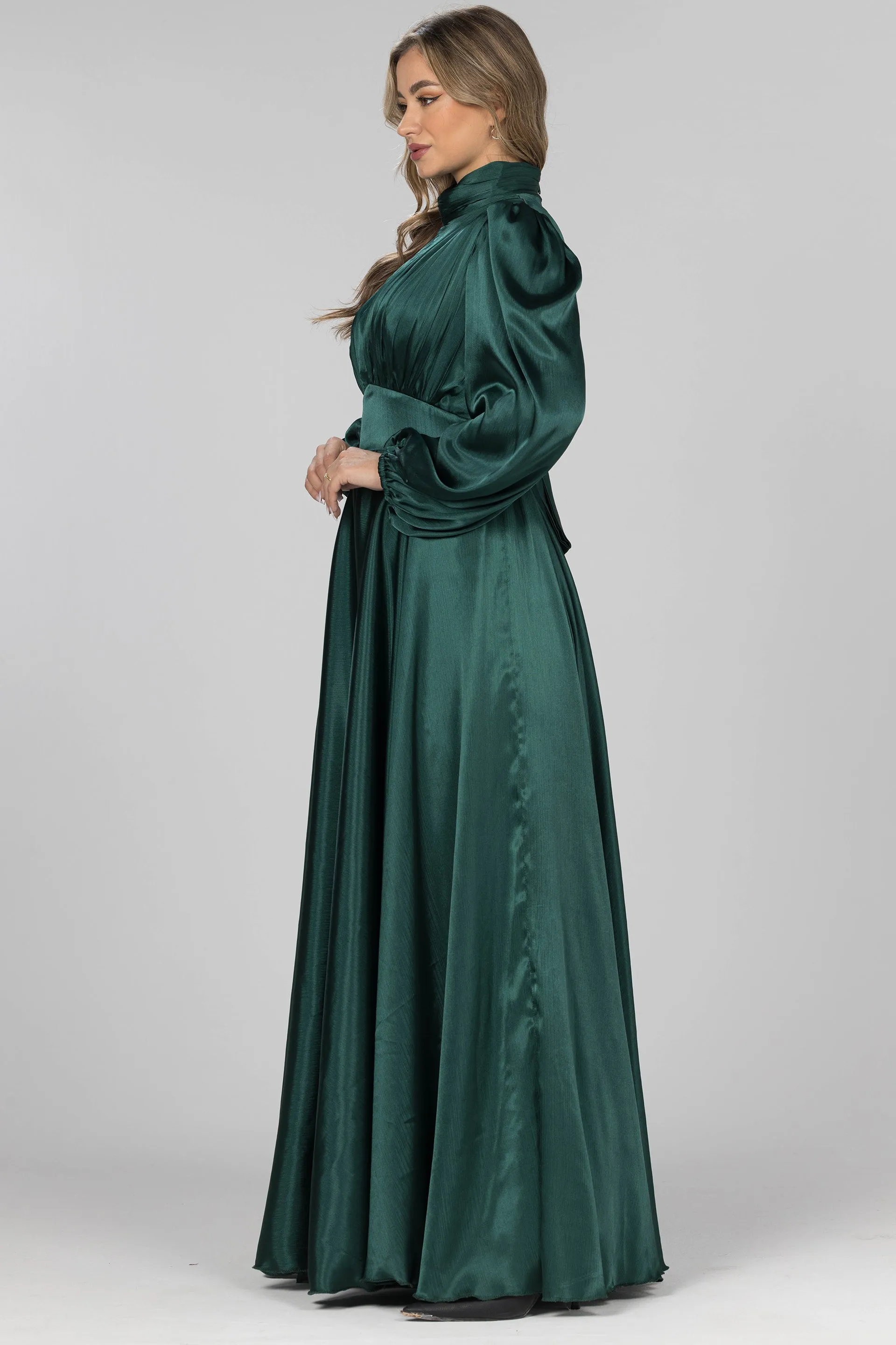 Emerald Radiance Maxi Gown - Emerald Green