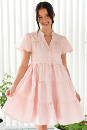 Emma Cotton Dress - Soft Pink