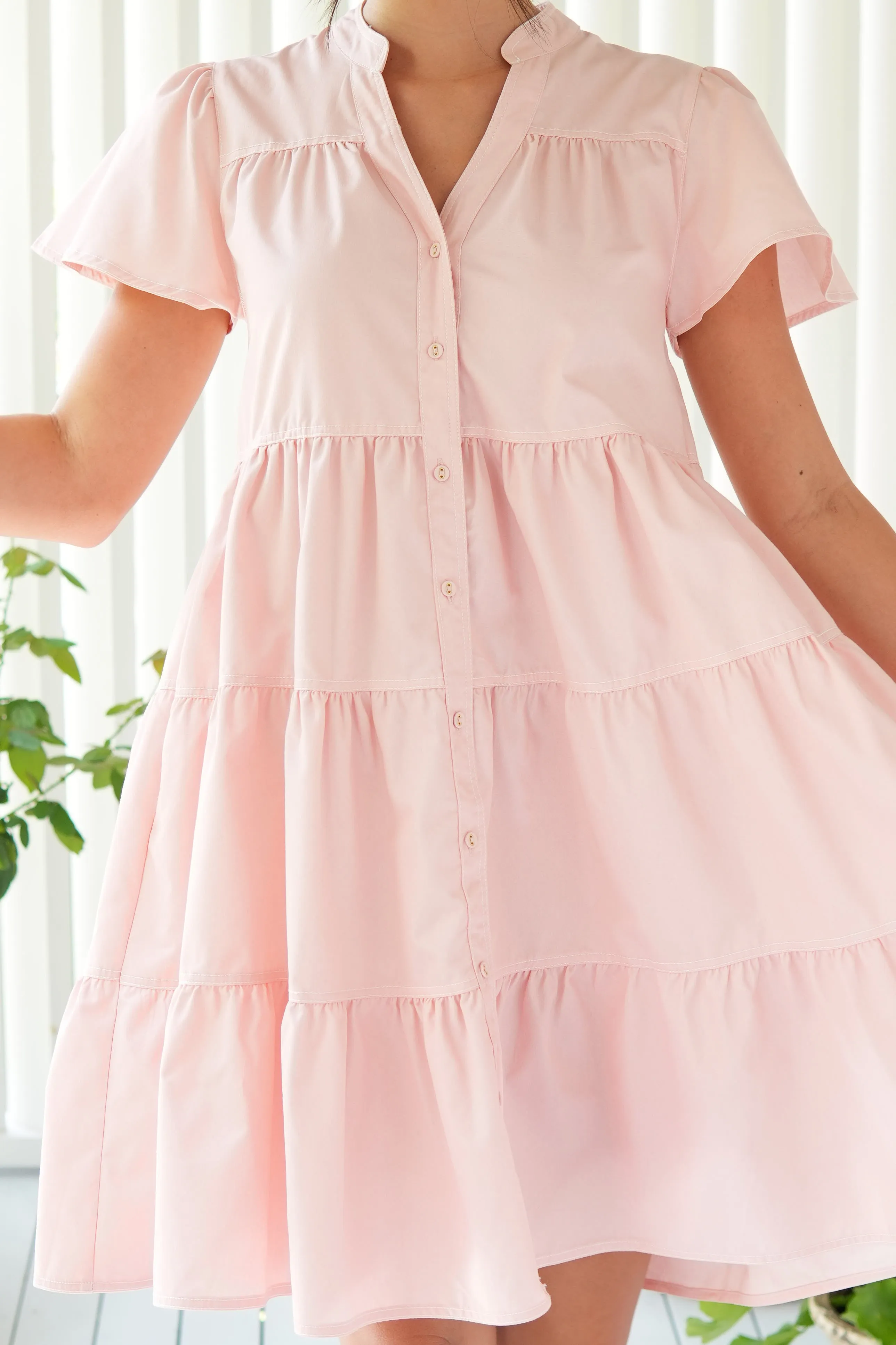 Emma Cotton Dress - Soft Pink