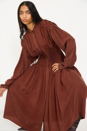 Entre Rios Dress in Washed Brown