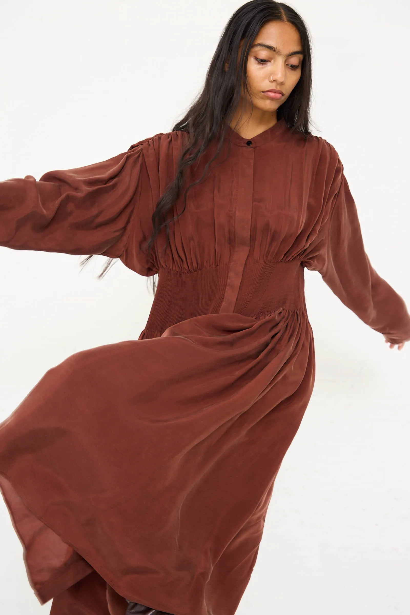 Entre Rios Dress in Washed Brown