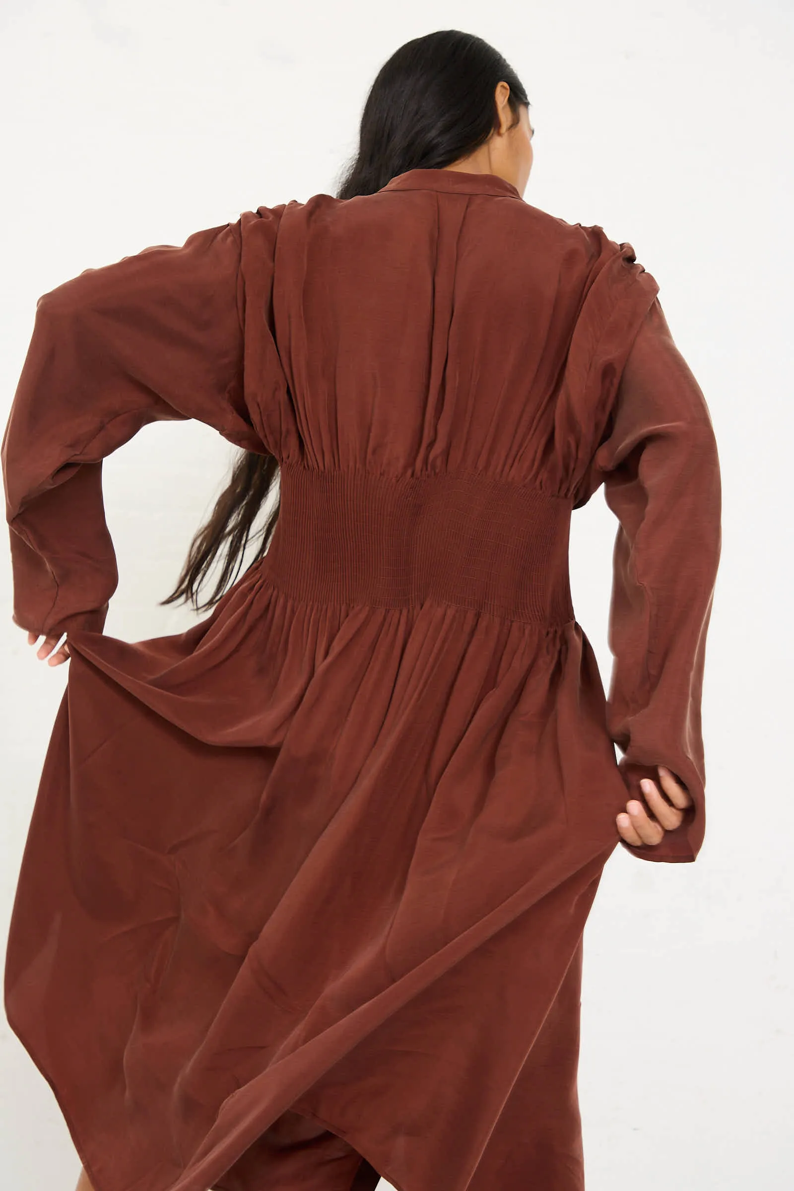 Entre Rios Dress in Washed Brown