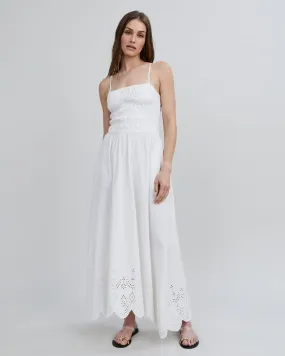 Eyelet Delta Midi Dress Optic White