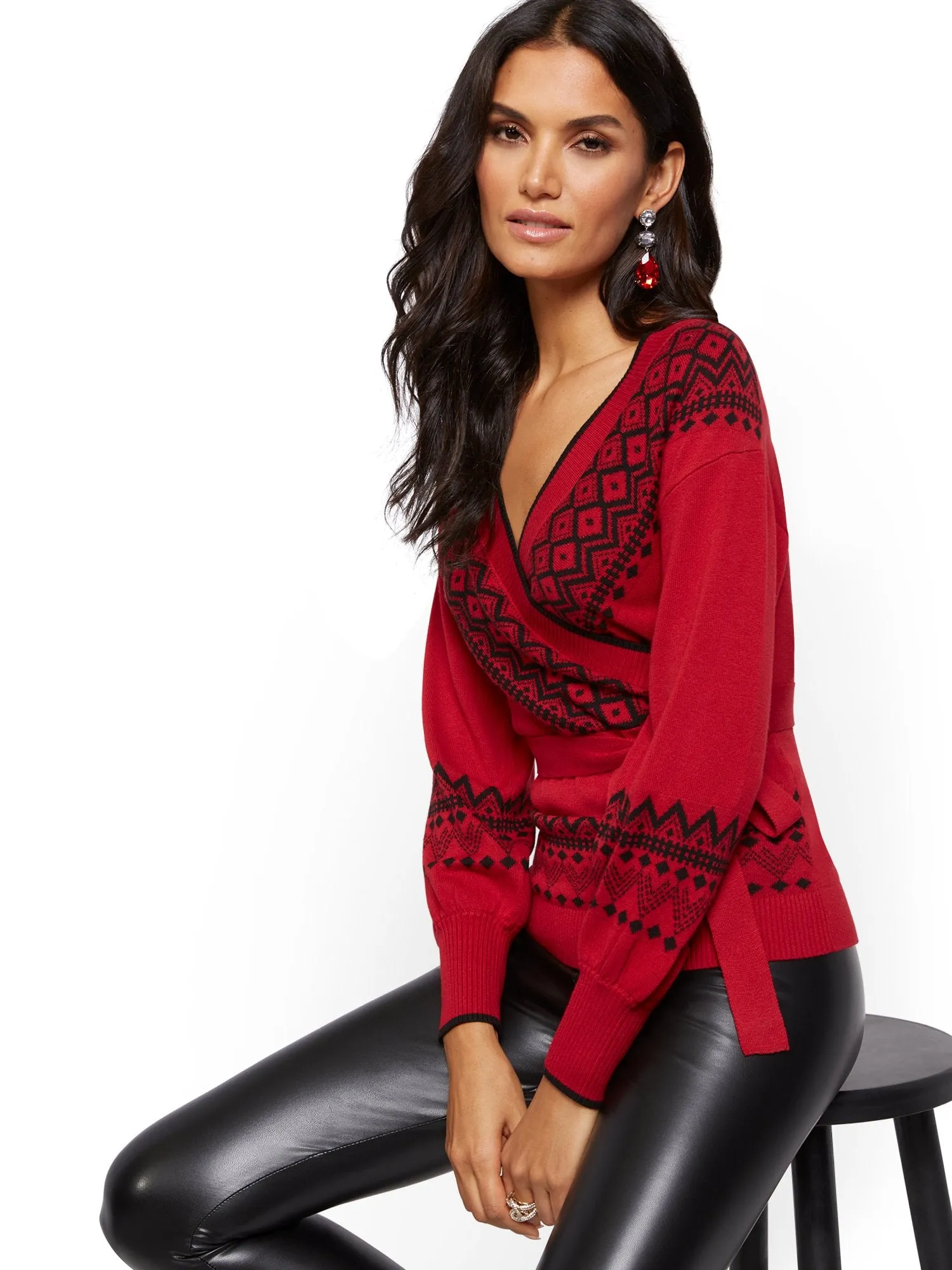 Fair Isle Wrap Sweater