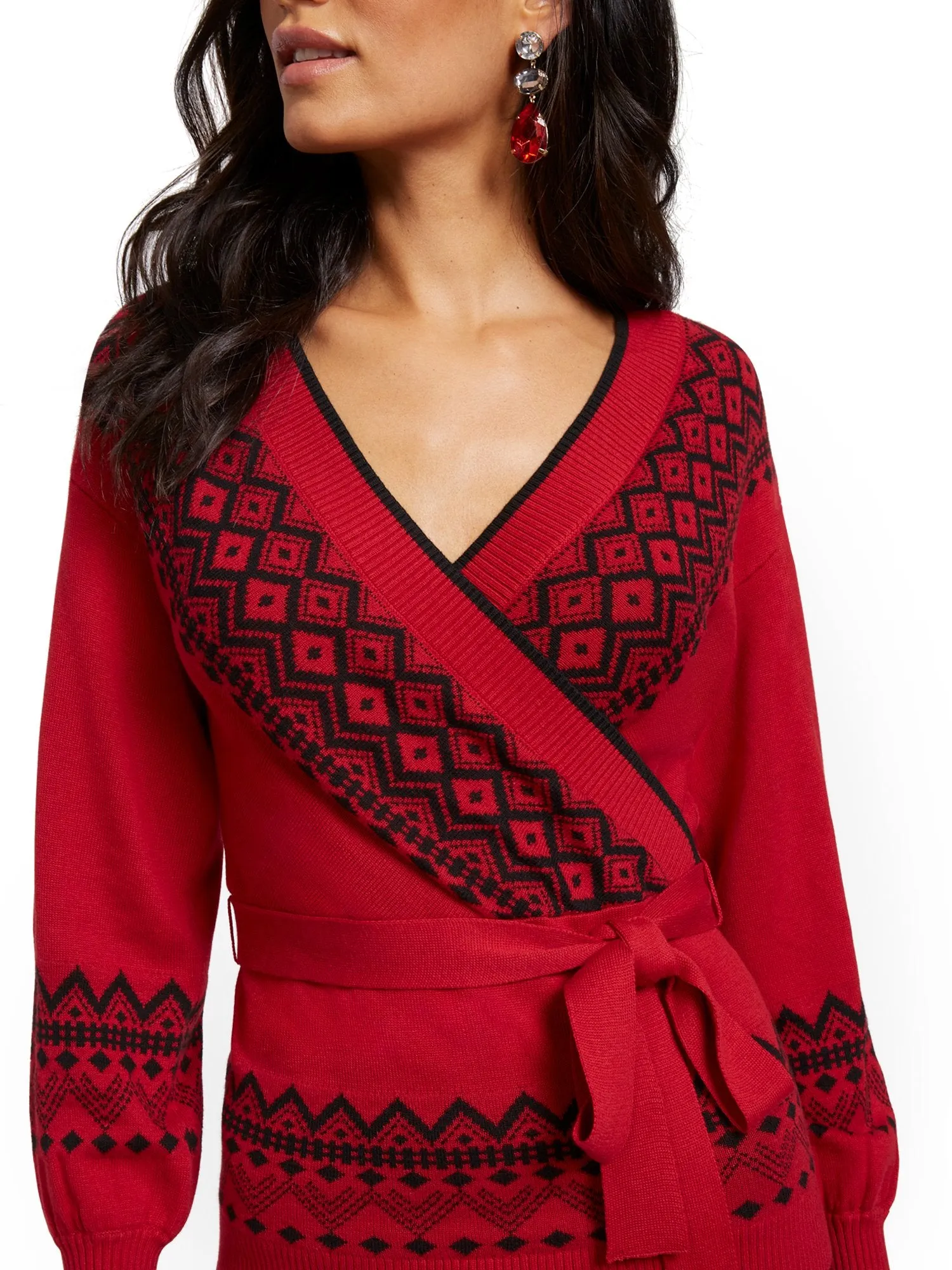 Fair Isle Wrap Sweater