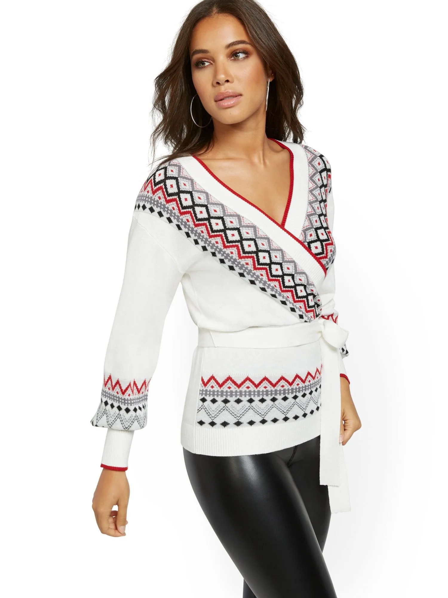 Fair Isle Wrap Sweater