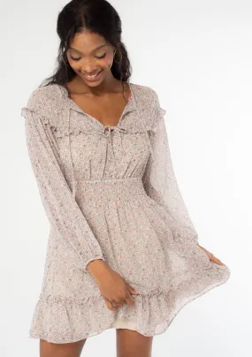 Flirty Floral Sheer Mini Dress