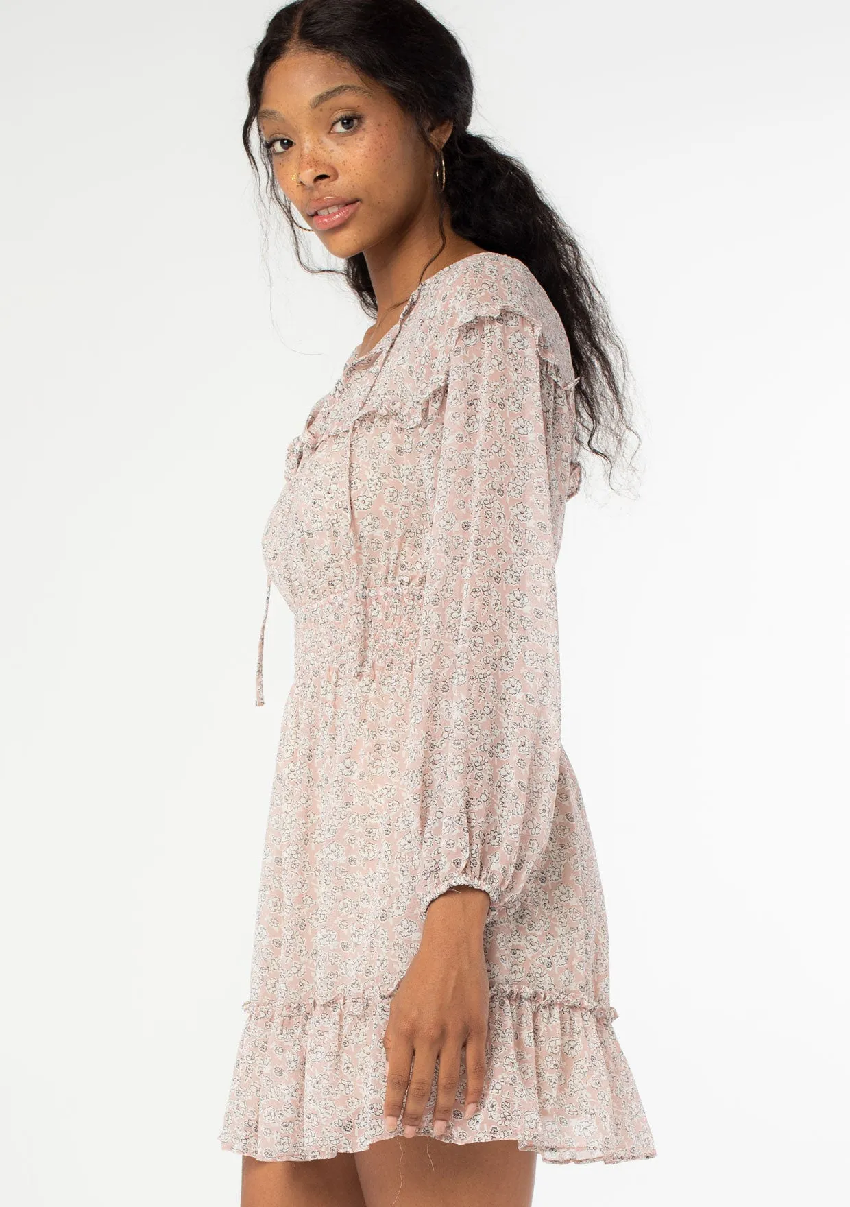 Flirty Floral Sheer Mini Dress