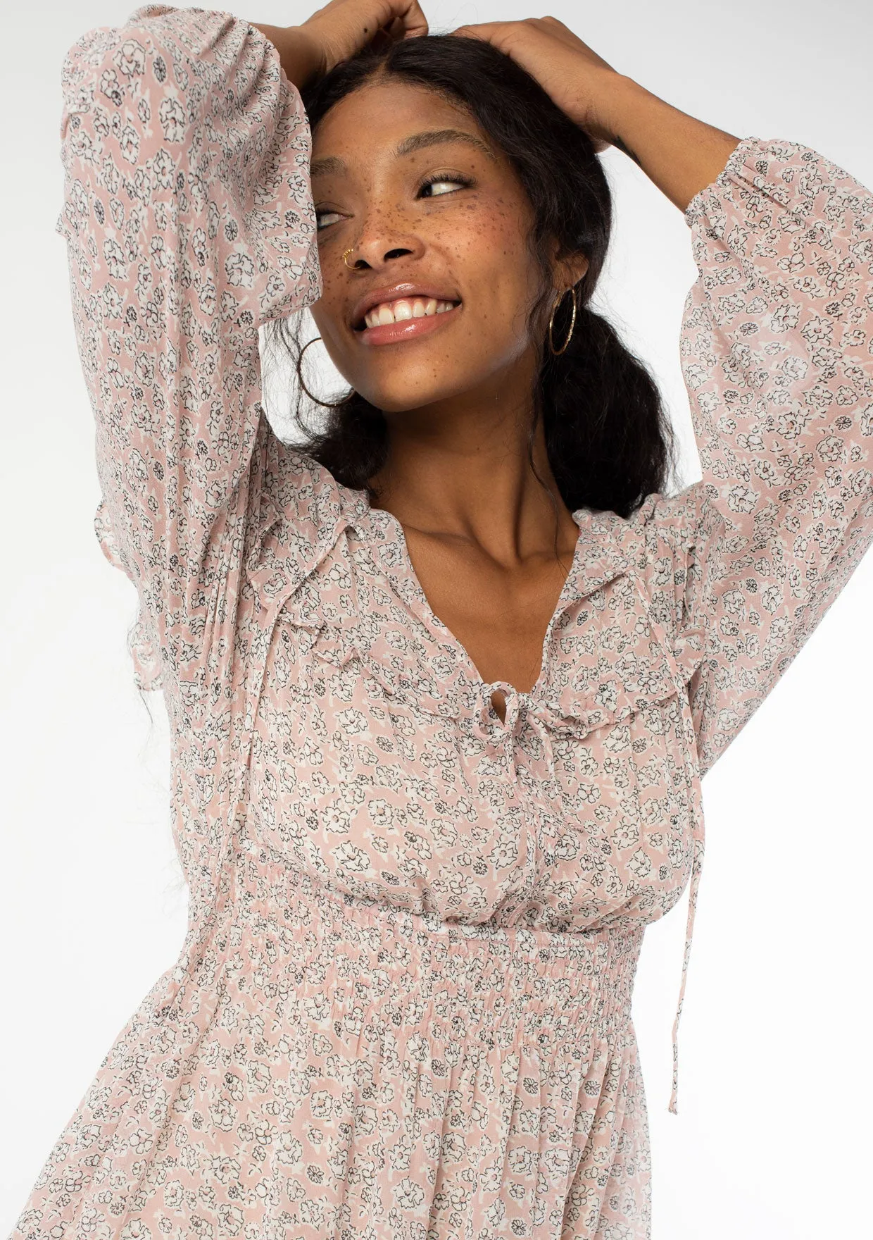 Flirty Floral Sheer Mini Dress