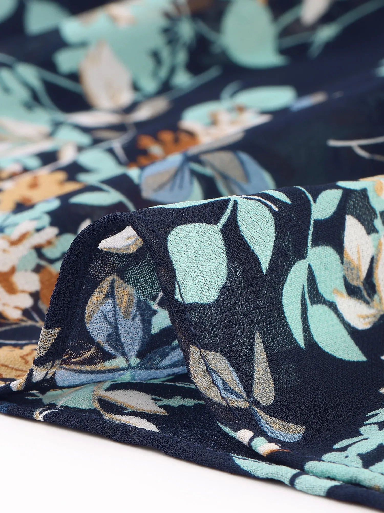 Floral Flutter Sleeve V Neck Smocked Ruffle Dress