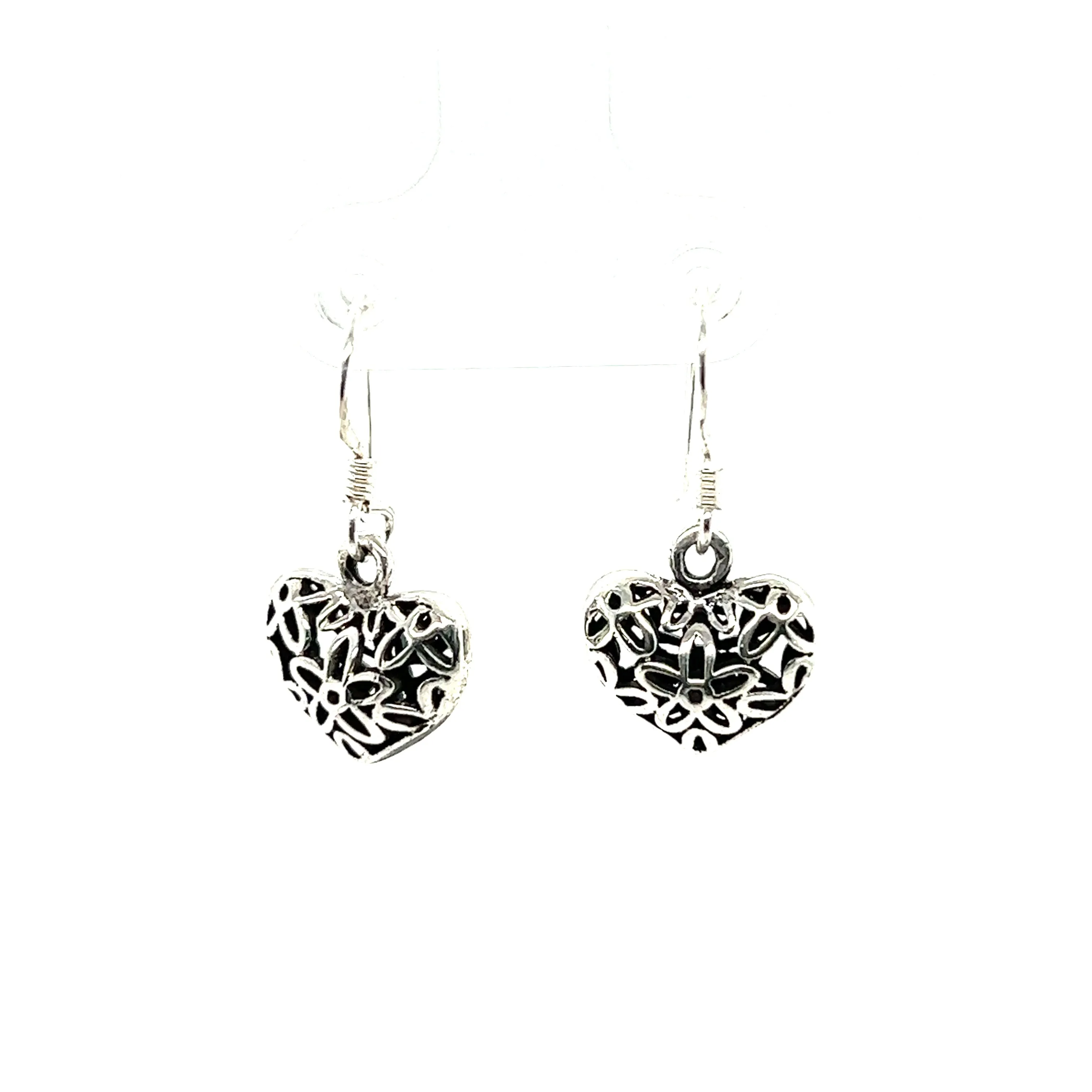 Floral Open Heart Earrings