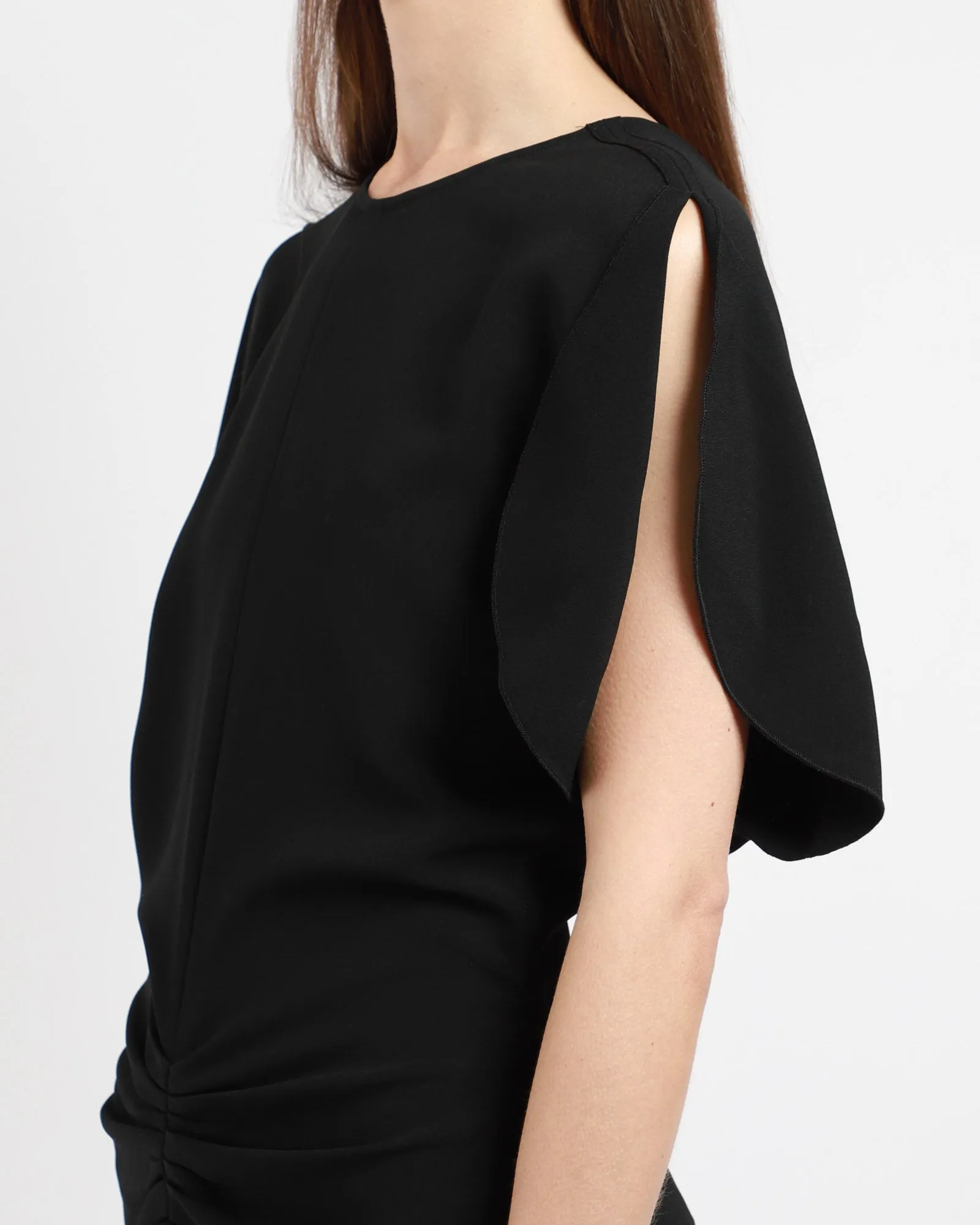 Gathered Waist Midi Dress - Bla