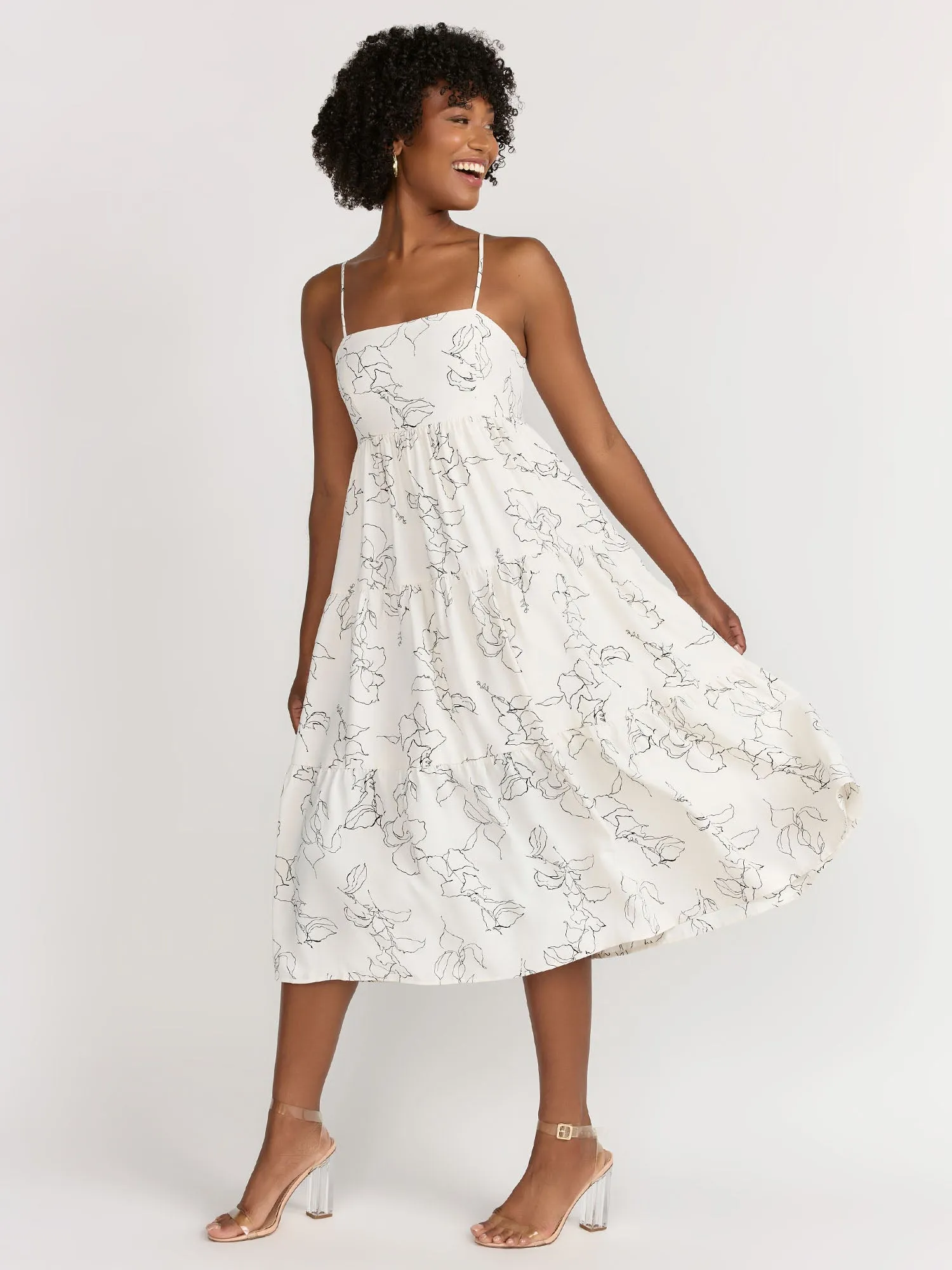 Gilli Abstract Floral Midi Dress - Brands We Love