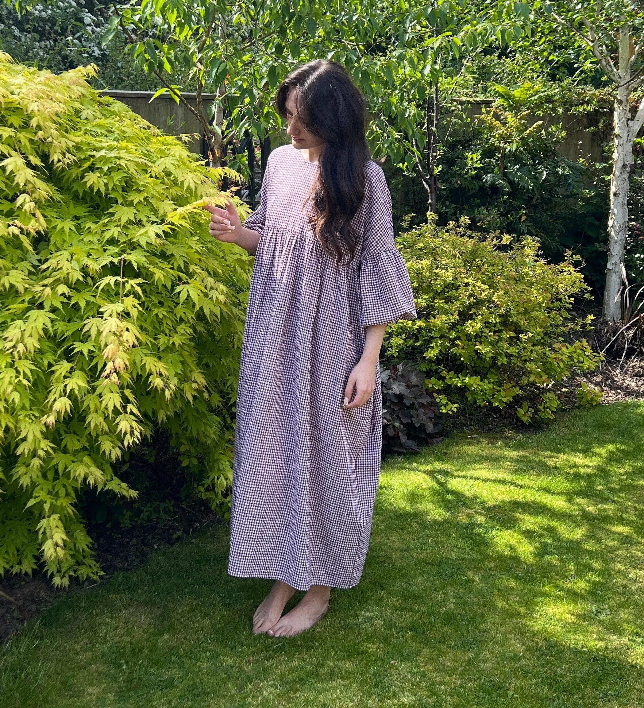 Gingham Checked Dress | Rosie Relaxed Oversized Cotton Dress