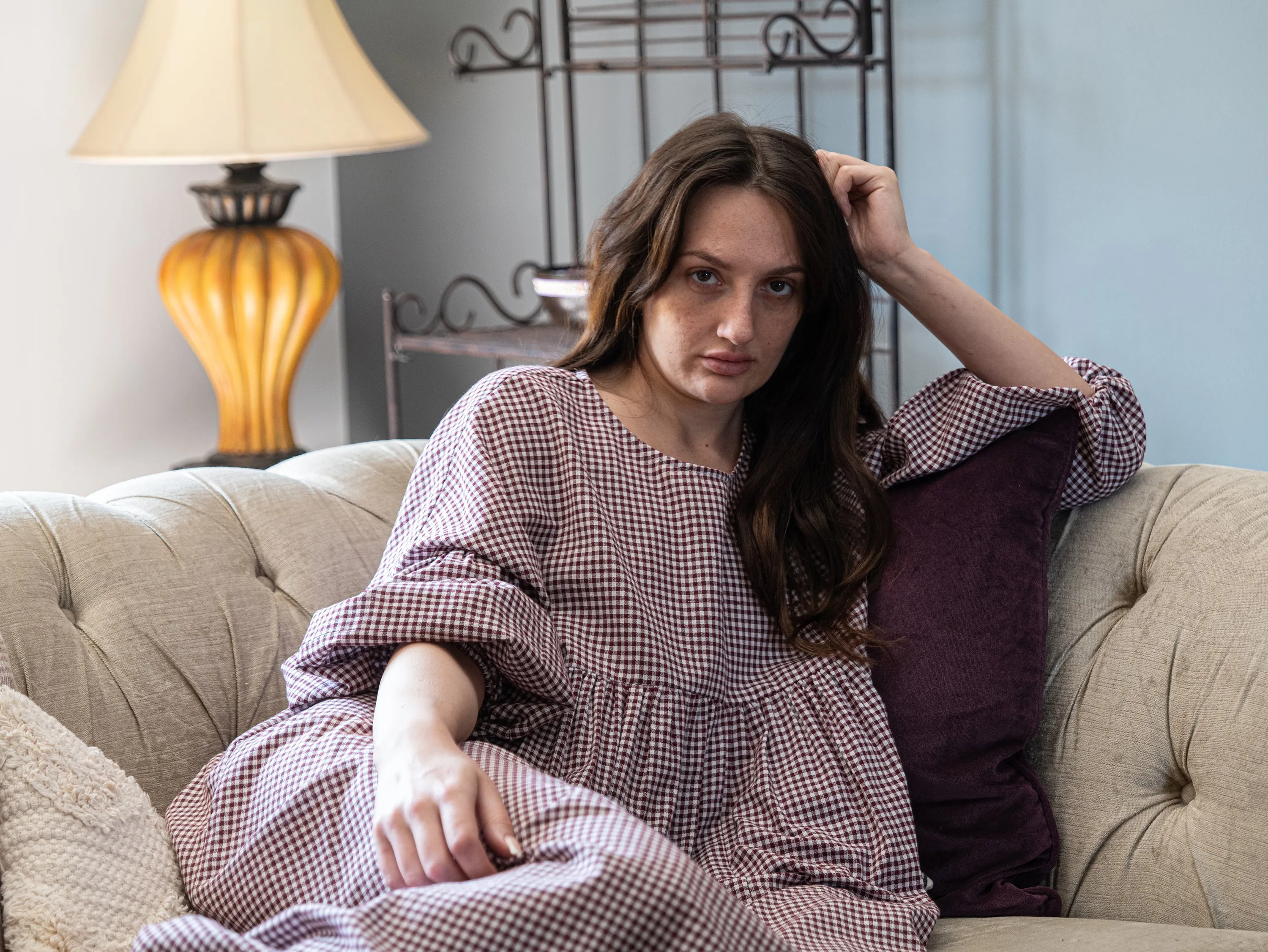 Gingham Checked Dress | Rosie Relaxed Oversized Cotton Dress